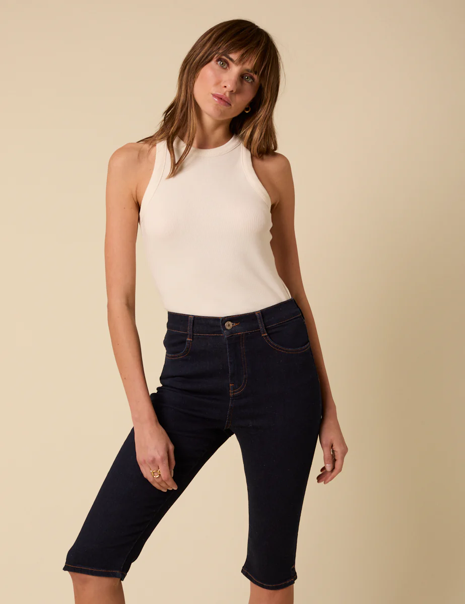 Dark Denim Capri Jeans - Image 2