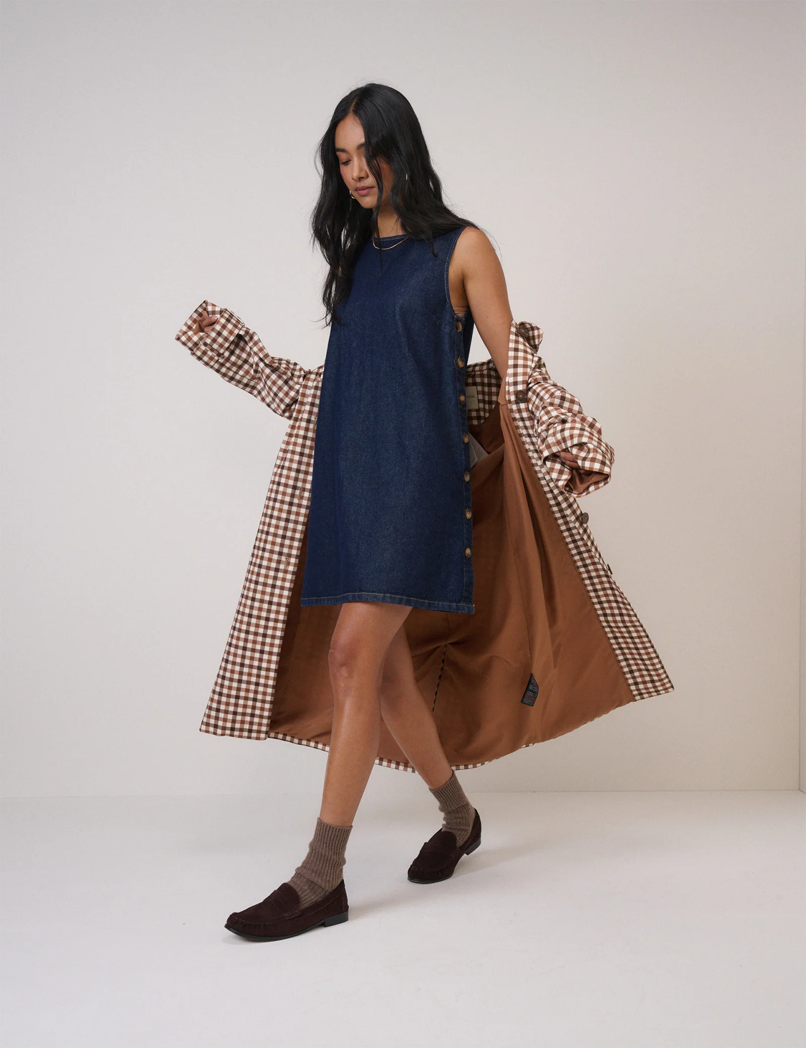Dark Denim Izzie Pinafore Mini Dress - Image 4