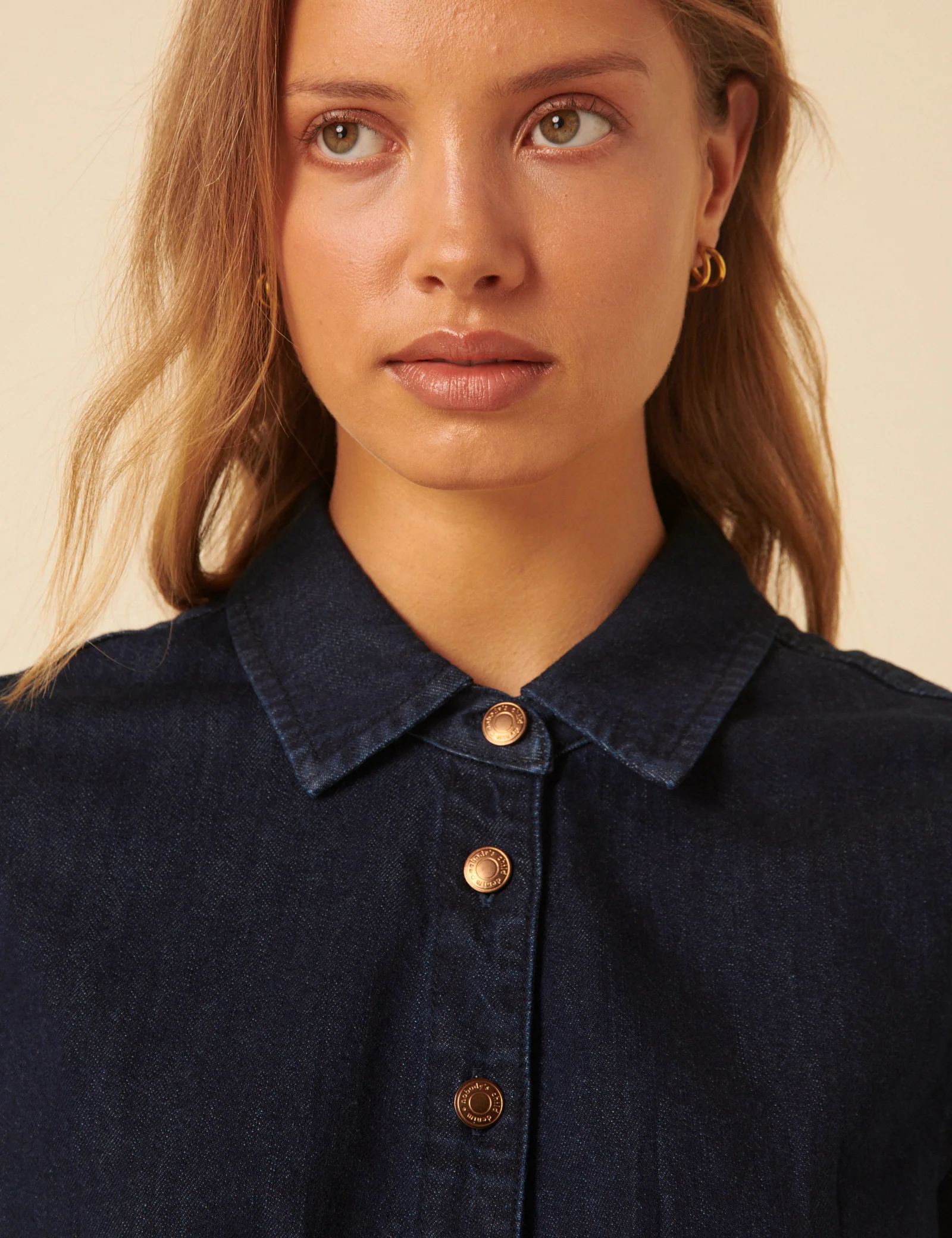 Dark Denim Tucked Waist Kinsley Shirt Dress - Image 3