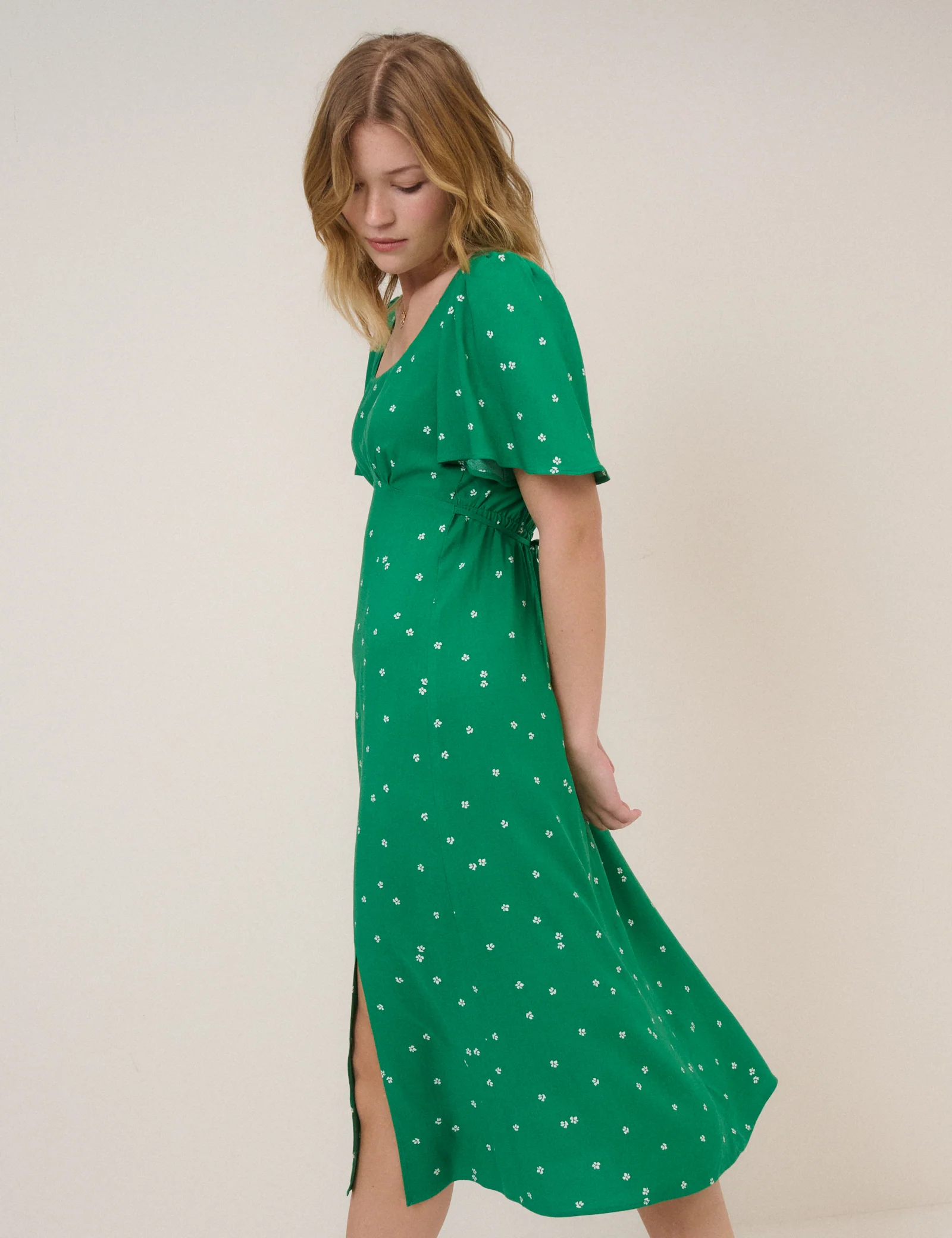 Green Floral Dee Dee Midi Dress - Image 5
