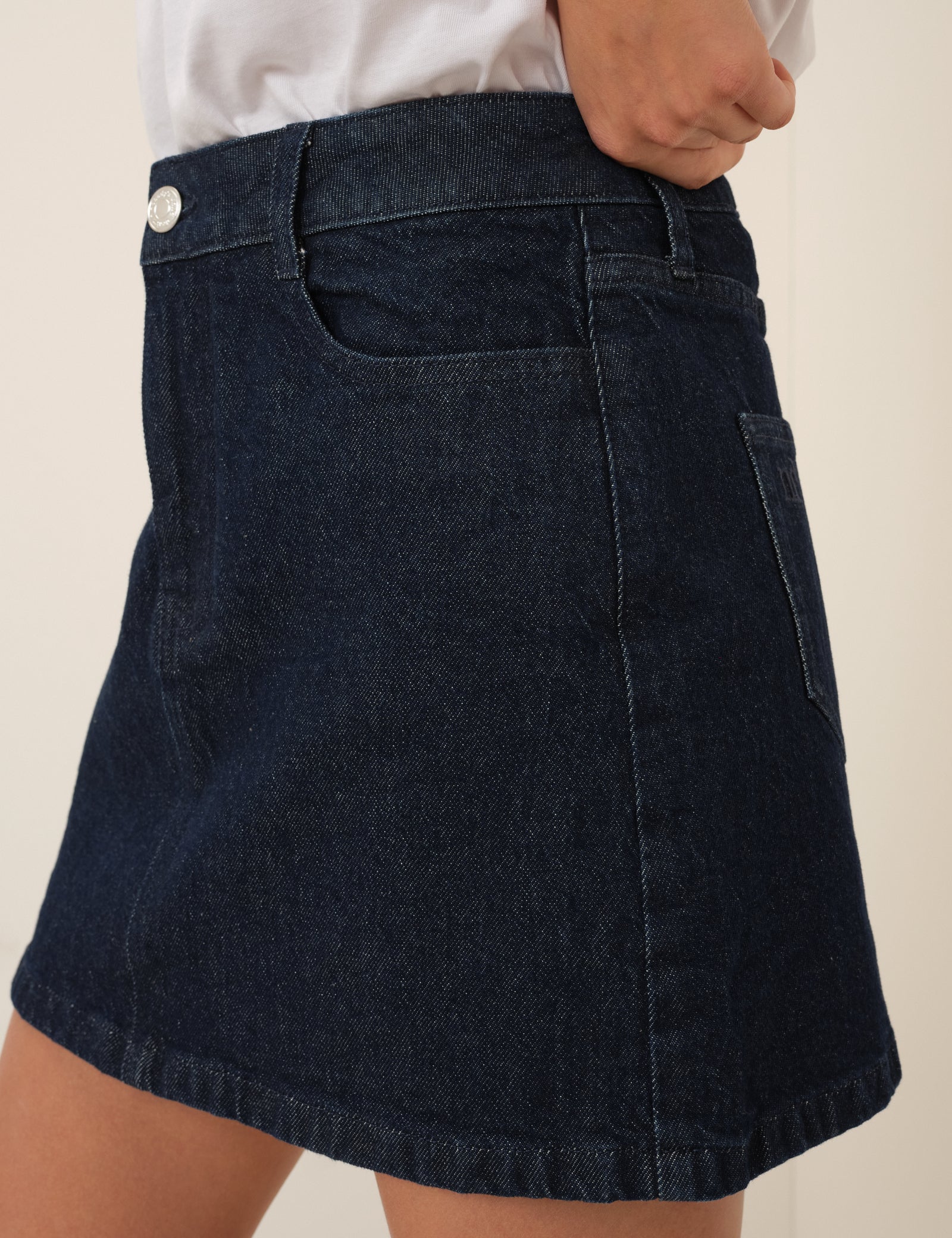 Dark Blue Denim Mini Skirt - Image 4
