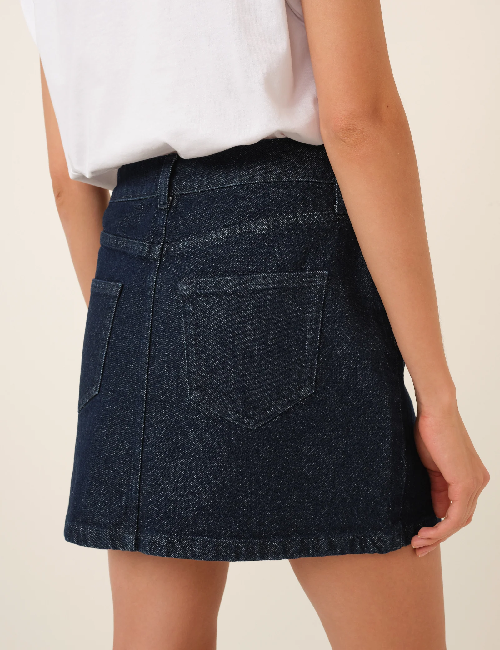 Dark Blue Denim Mini Skirt - Image 5