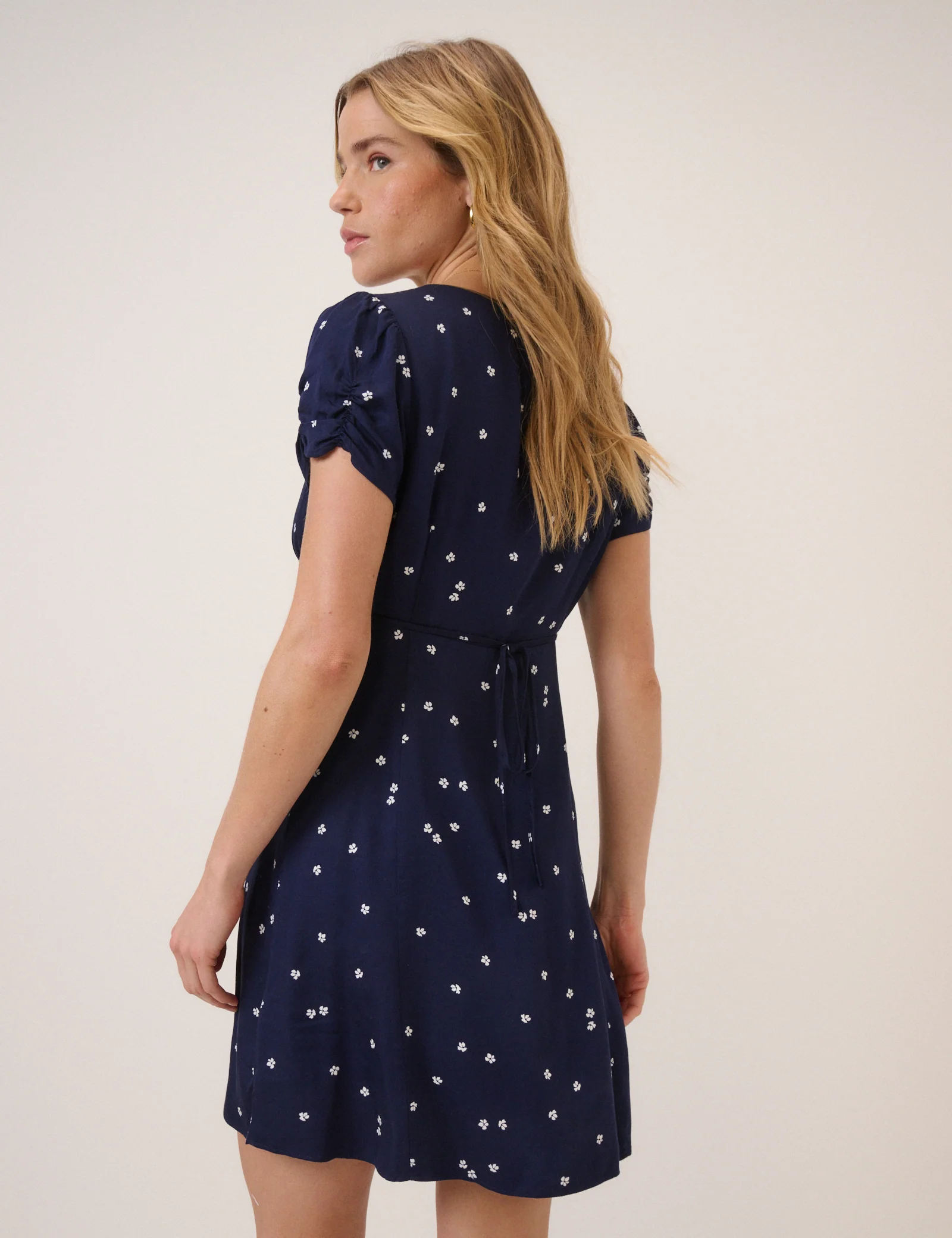 Navy Floral Dina Mini Dress - Image 5
