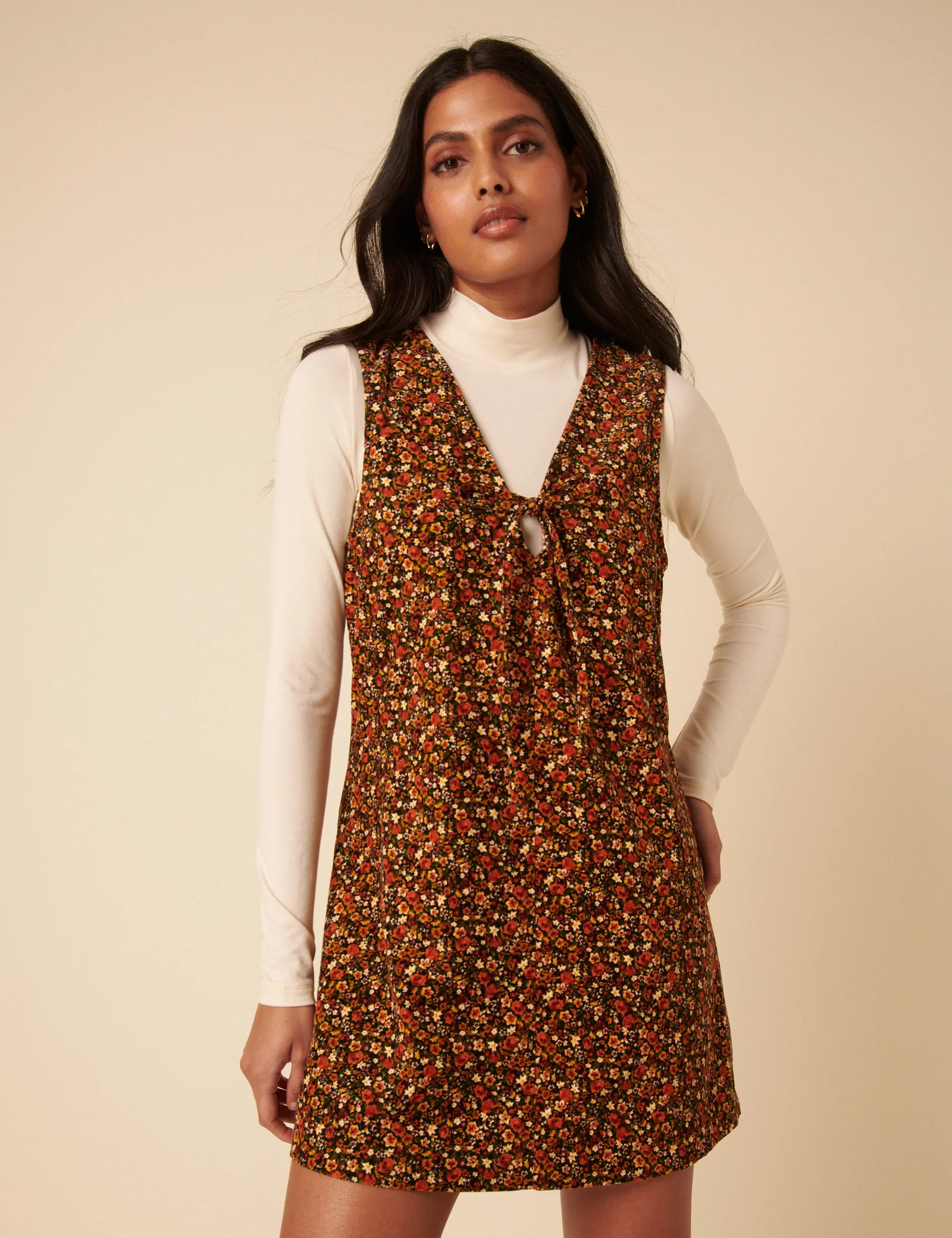 Ditsy Floral Nila Pinafore Mini Dress - Image 4