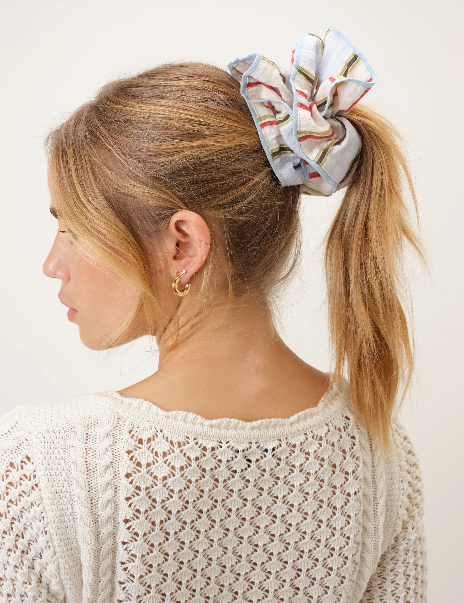 Yellow Double Layered Scrunchie - Image 5