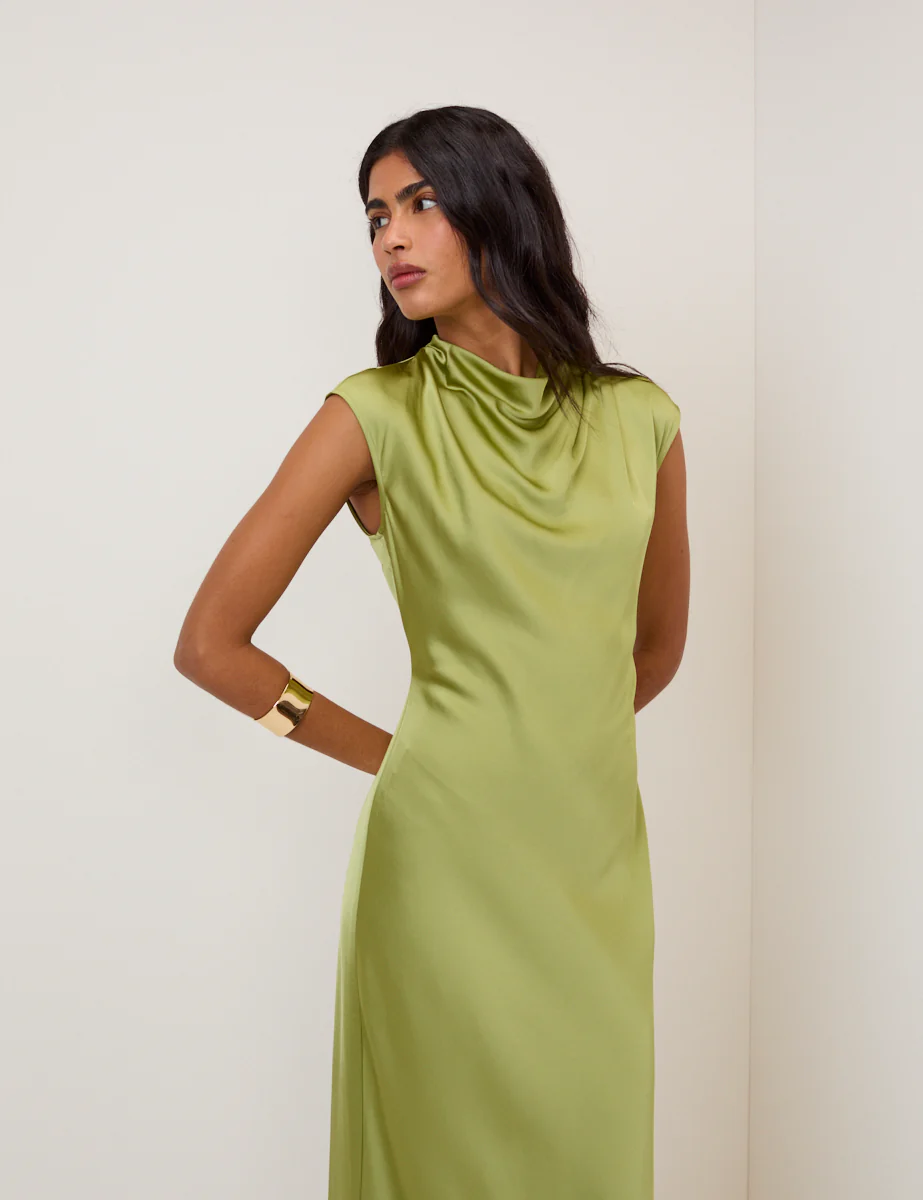 Green Cowl Neck Eden Maxi Dress - Image 4