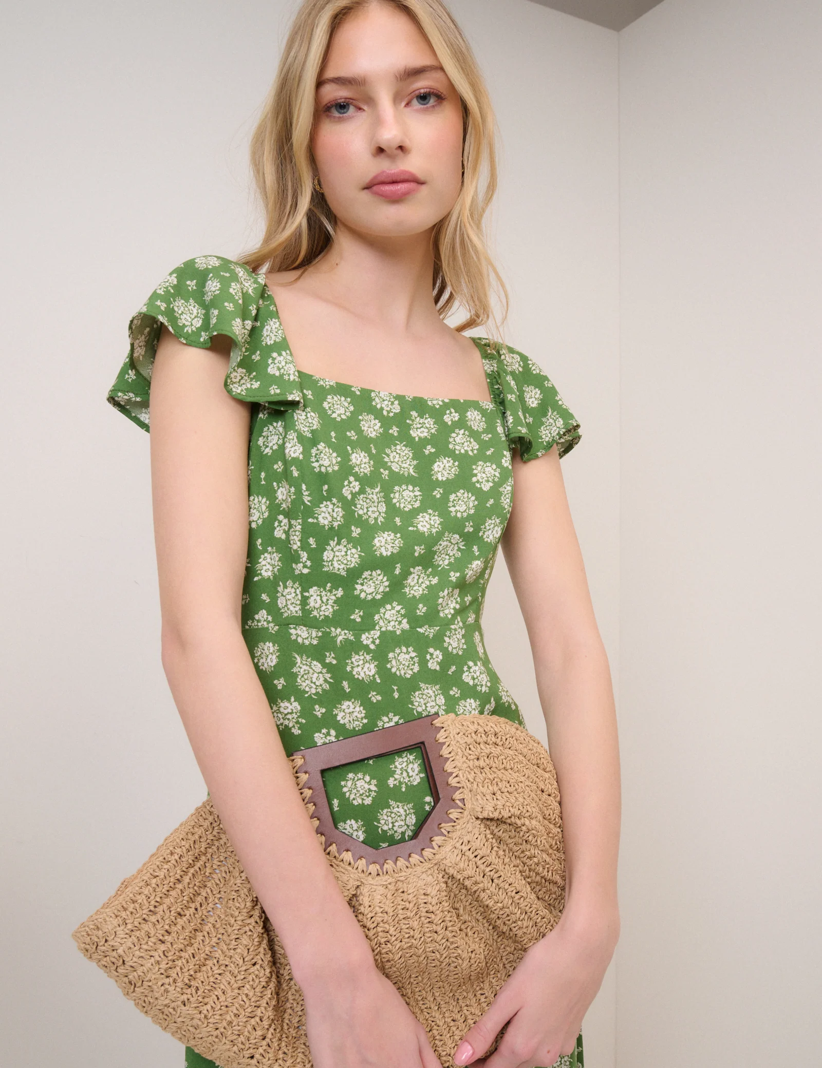 Green Floral Elsie Midi Dress - Image 2