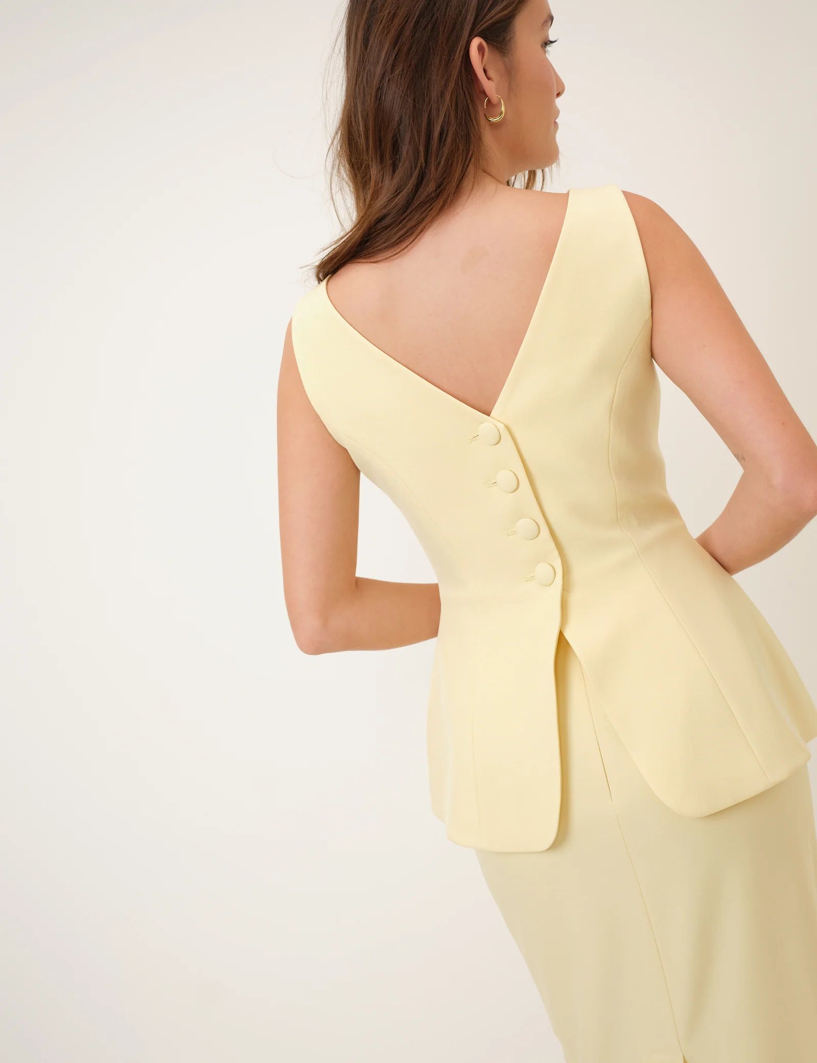 Butter Yellow Peplum Evah Maxi Dress - Image 5