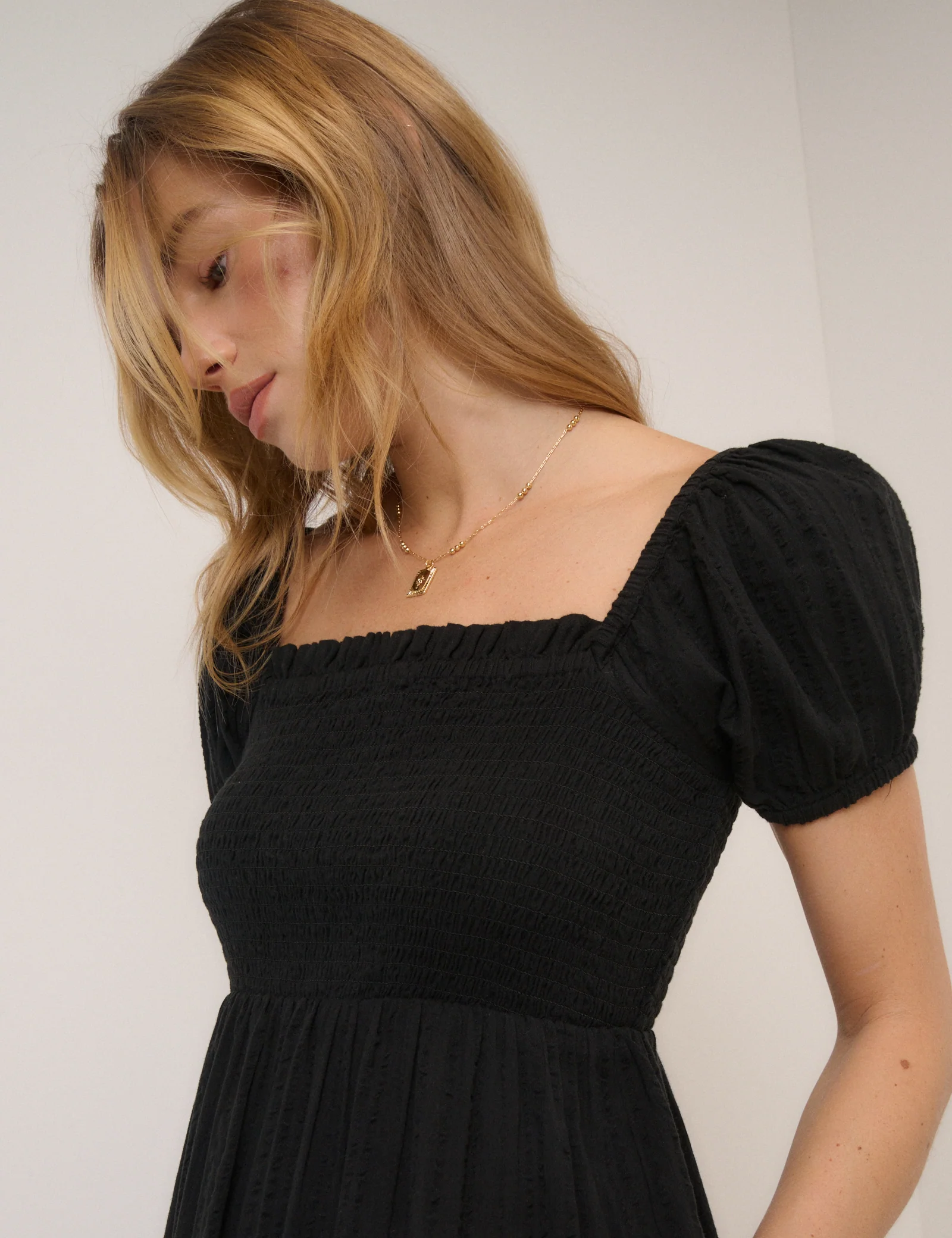 Black Tiered Everly Midi Dress - Image 3