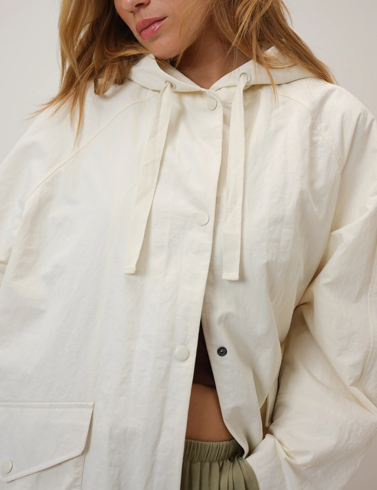 Cream Hooded Parka Jacket - Image 2