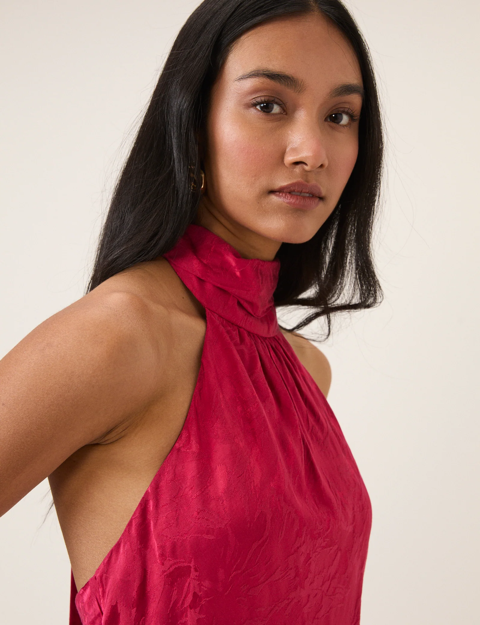 Pink Floral Jacquard Fifi Maxi Dress - Image 3
