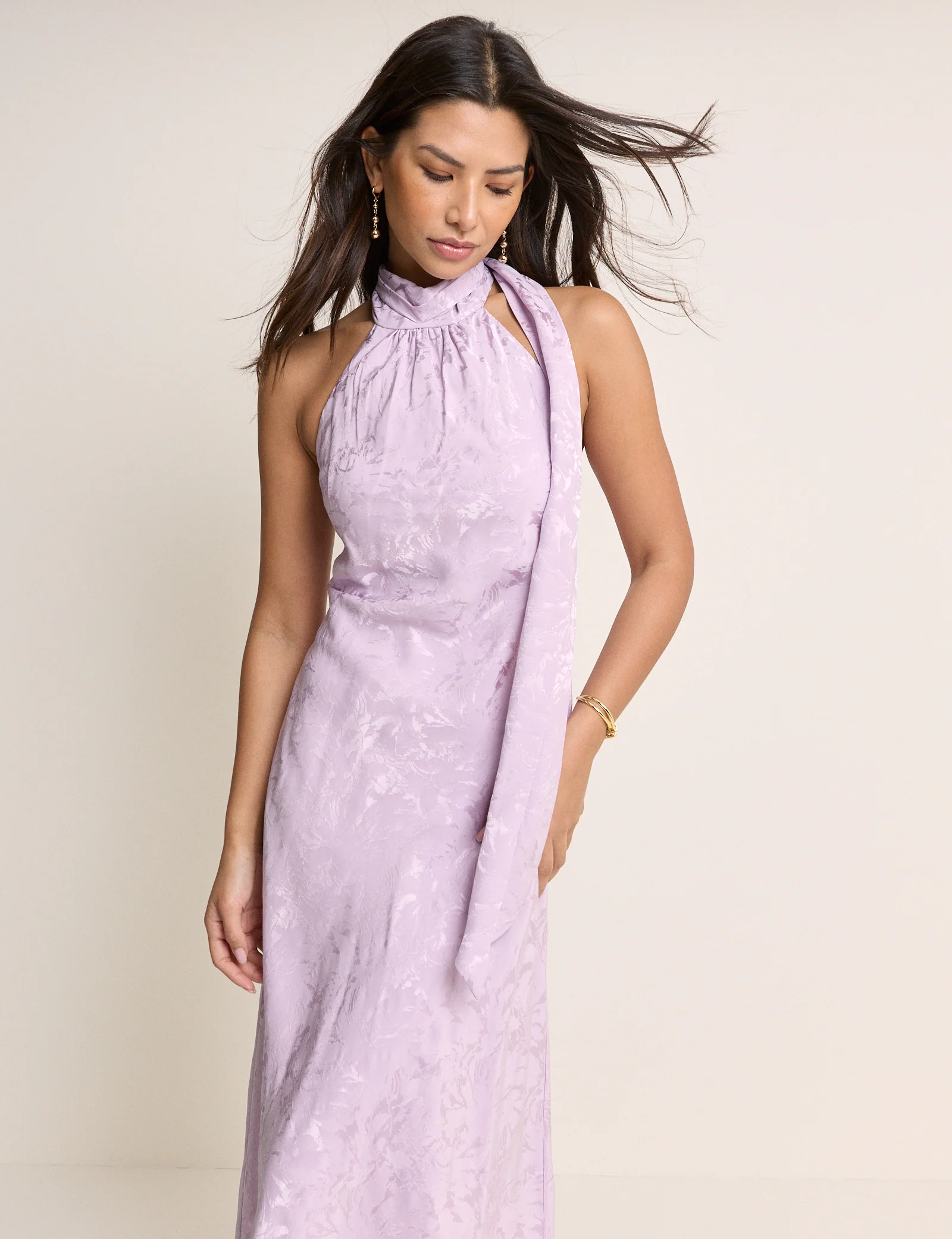 Lilac Floral Jacquard Fifi Maxi Dress - Image 4