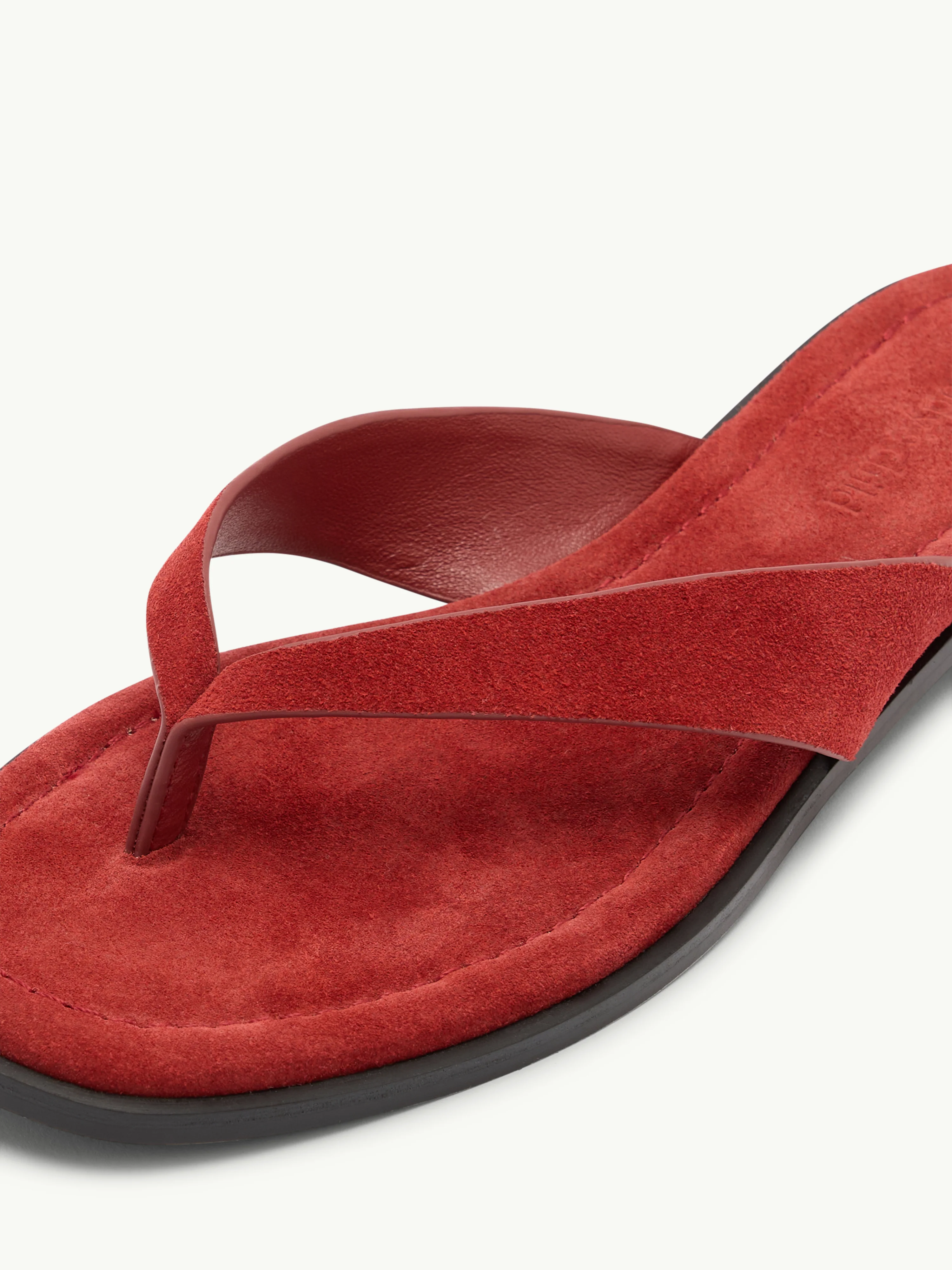 Red Suede Flip Flops - Image 2