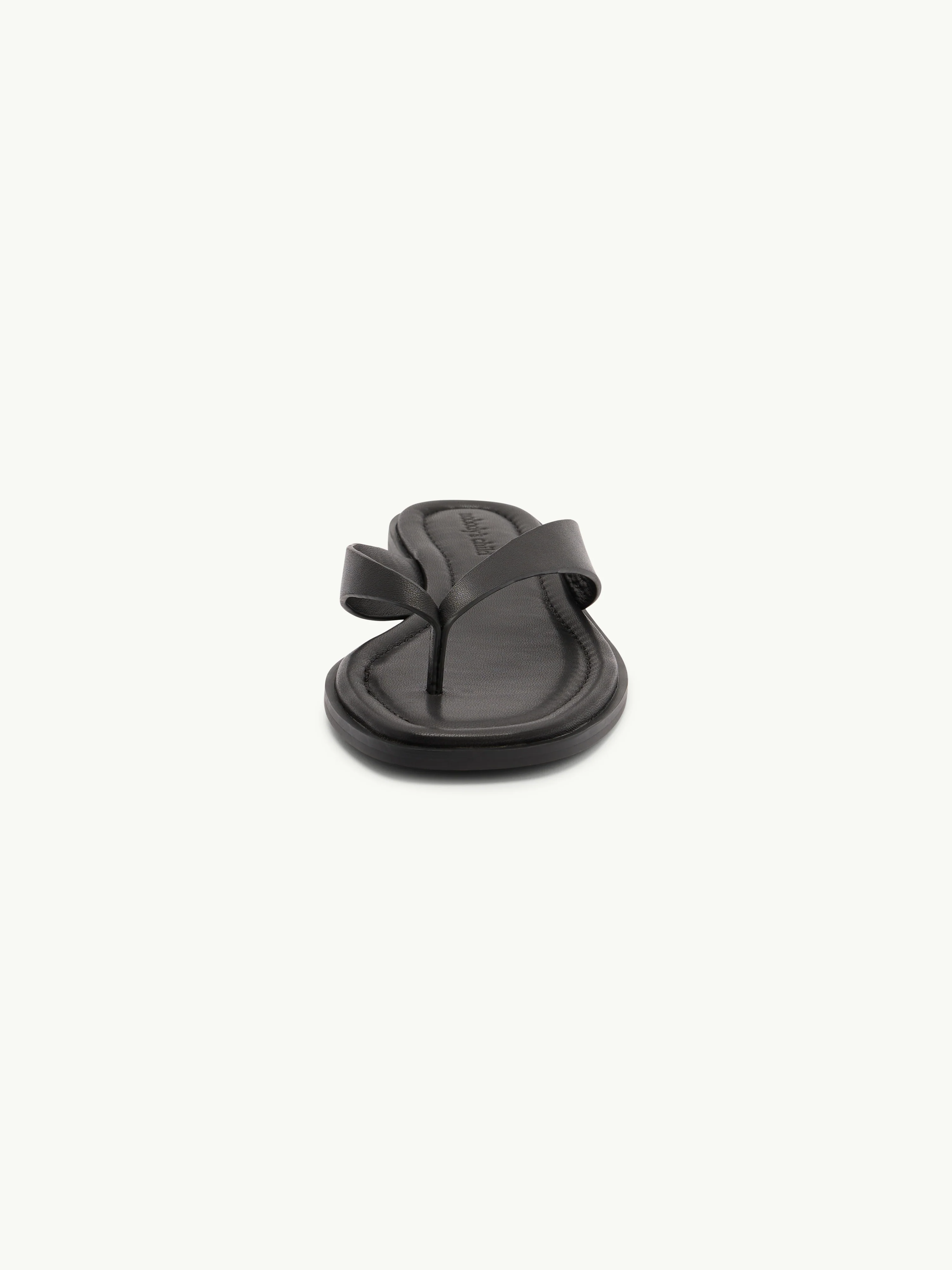 Black Leather Flip Flops - Image 4