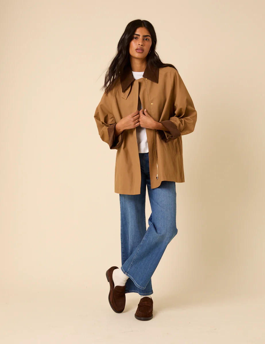 Camel Cord Detail Barn Jacket - Image 2