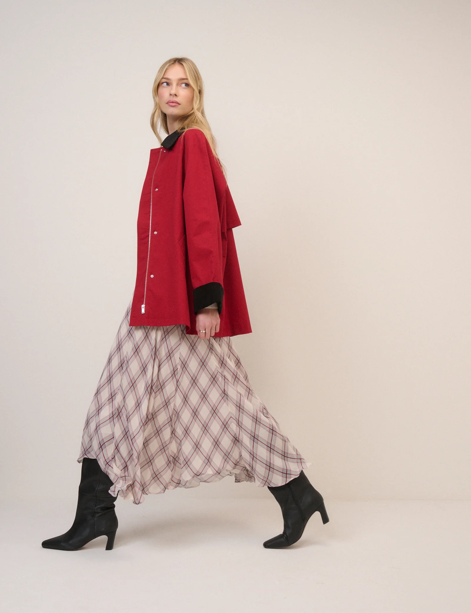 Red Cord Detail Barn Jacket - Image 4