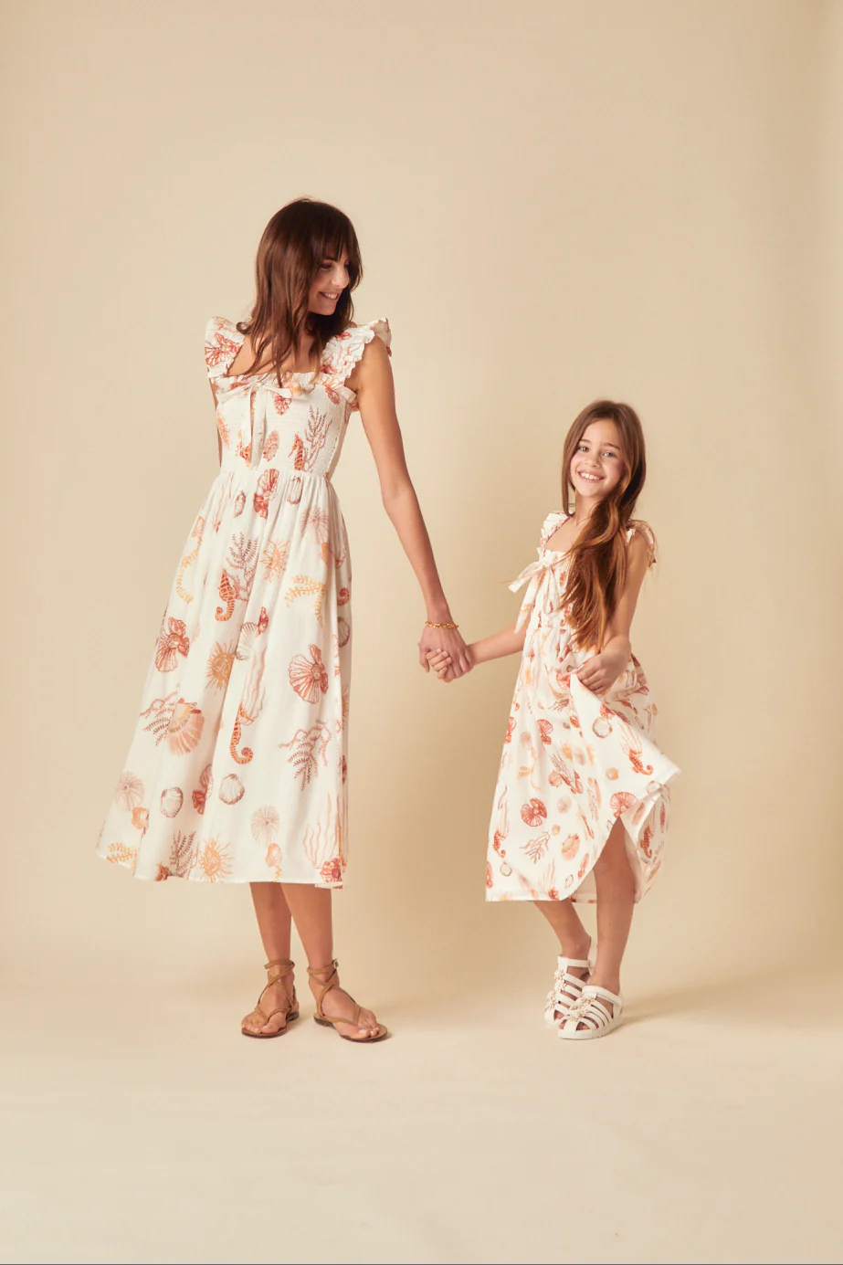 Girls White Shell Print Hadley Midi Dress - Image 4