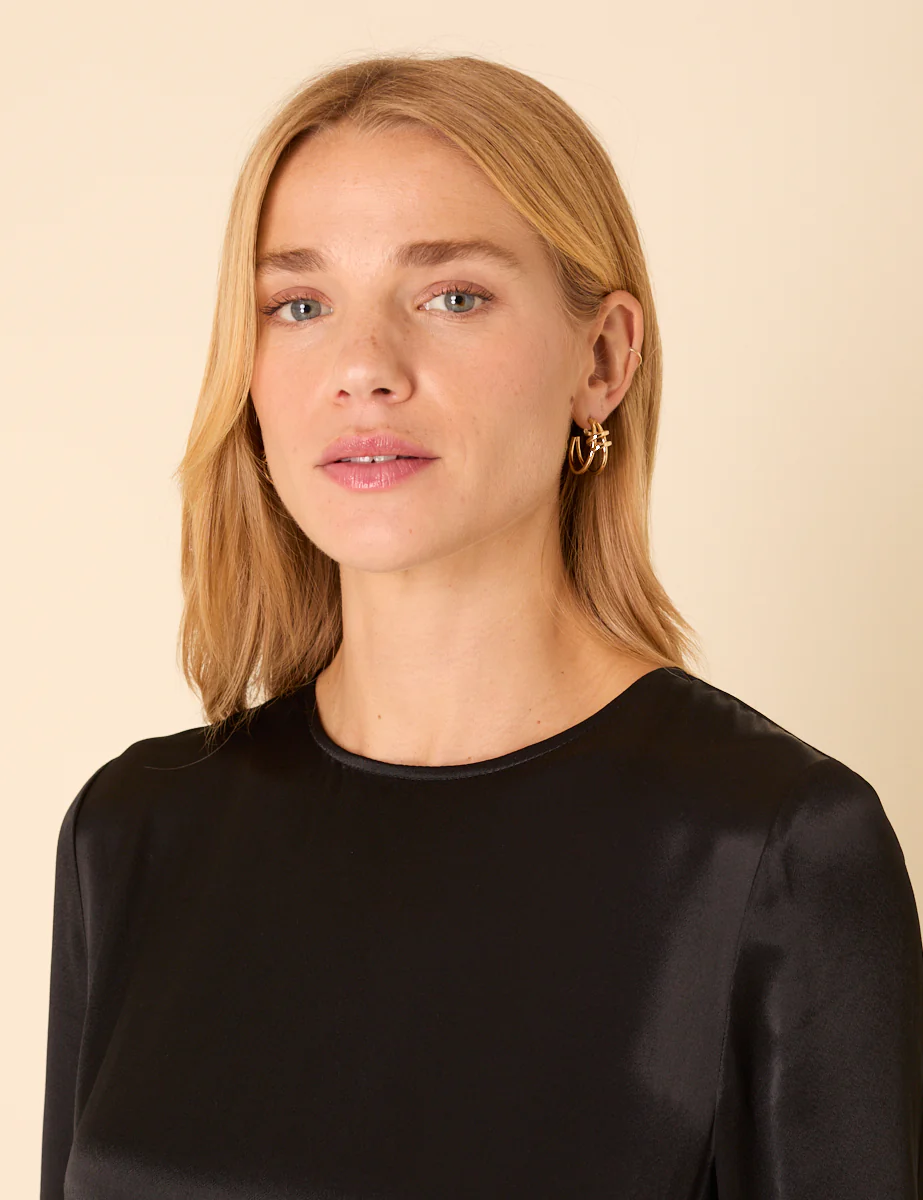 Gold Plated Knot Hoops - Image 3