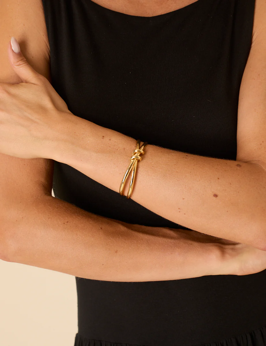 Gold Plated Knotted Cuff - Image 2