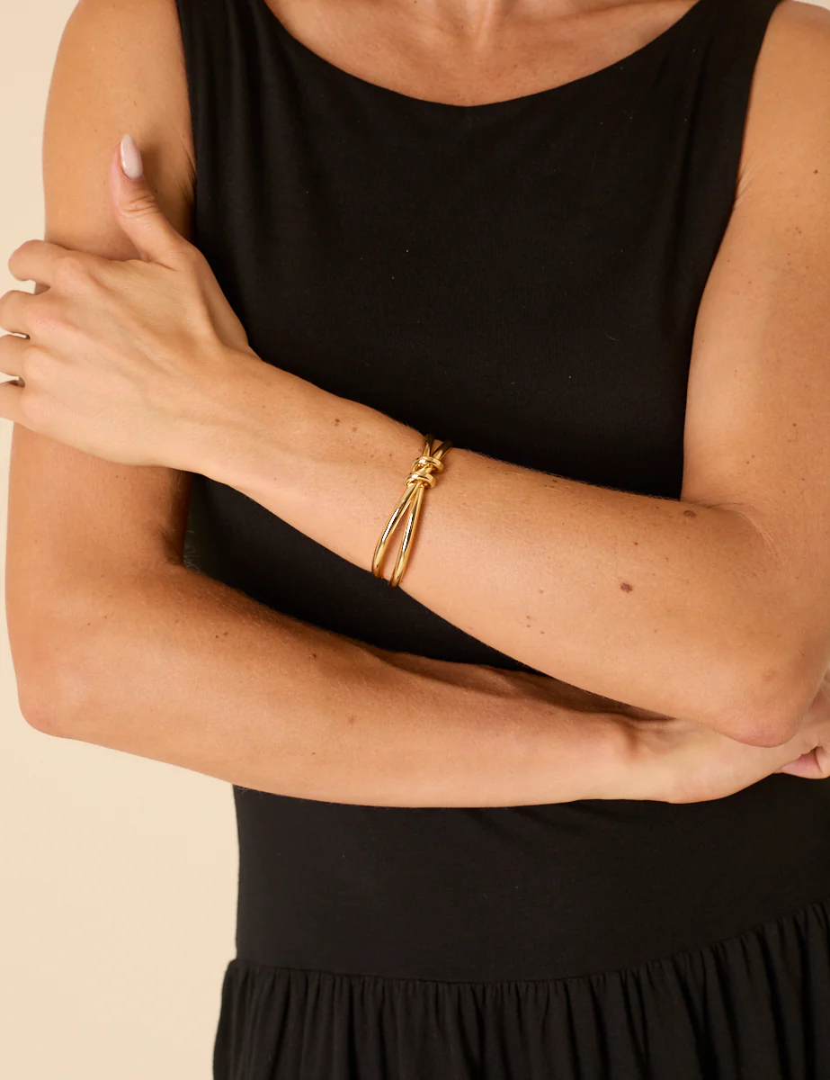 Gold Plated Knotted Cuff - Image 3