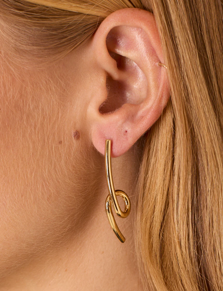 Gold Plated Spiral Earrings - Image 2