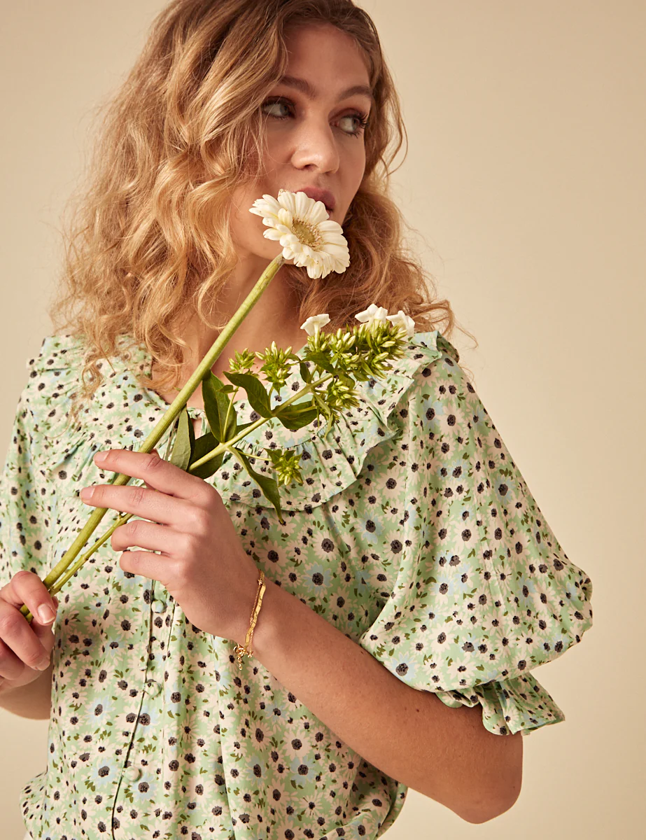 Green Ditsy Aliyah Top - Image 2