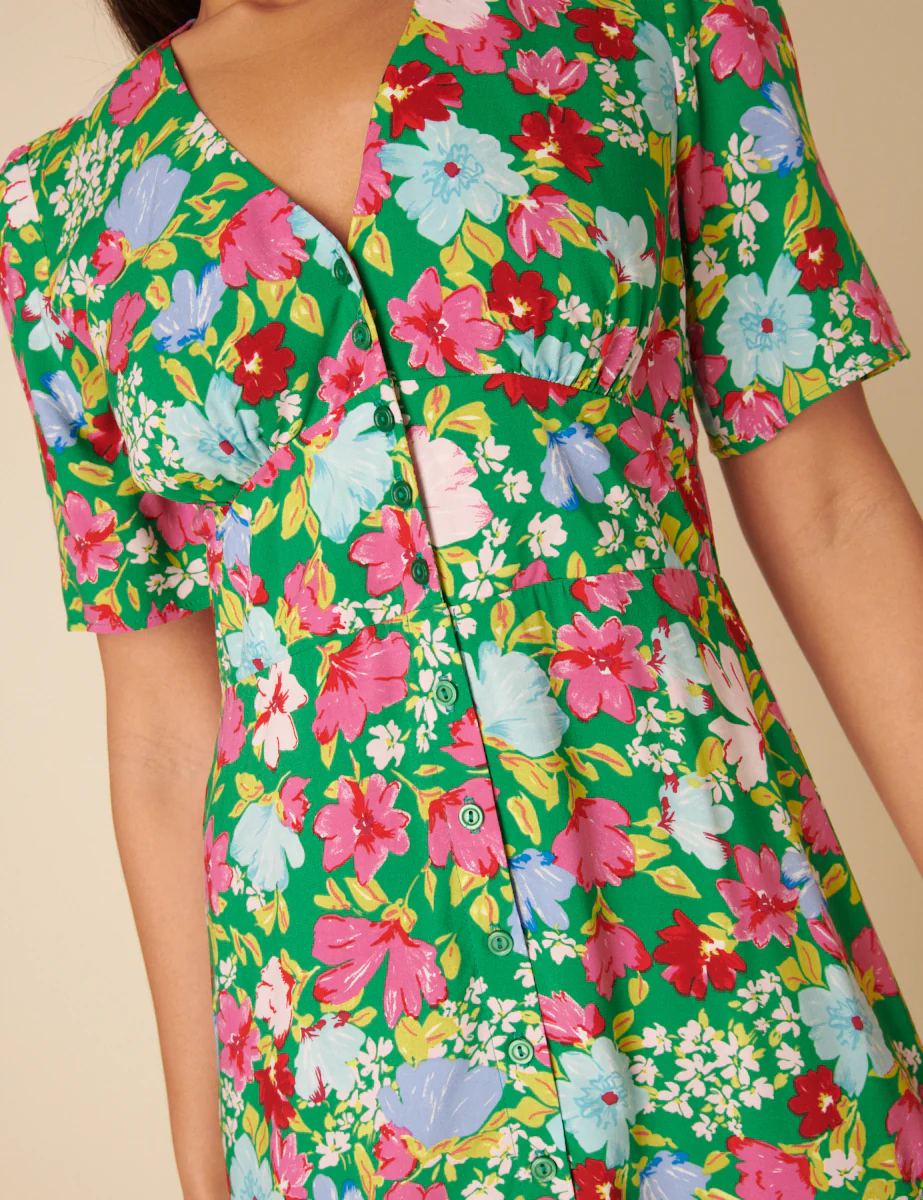 Green Floral Alexa Midi Dress - Image 2