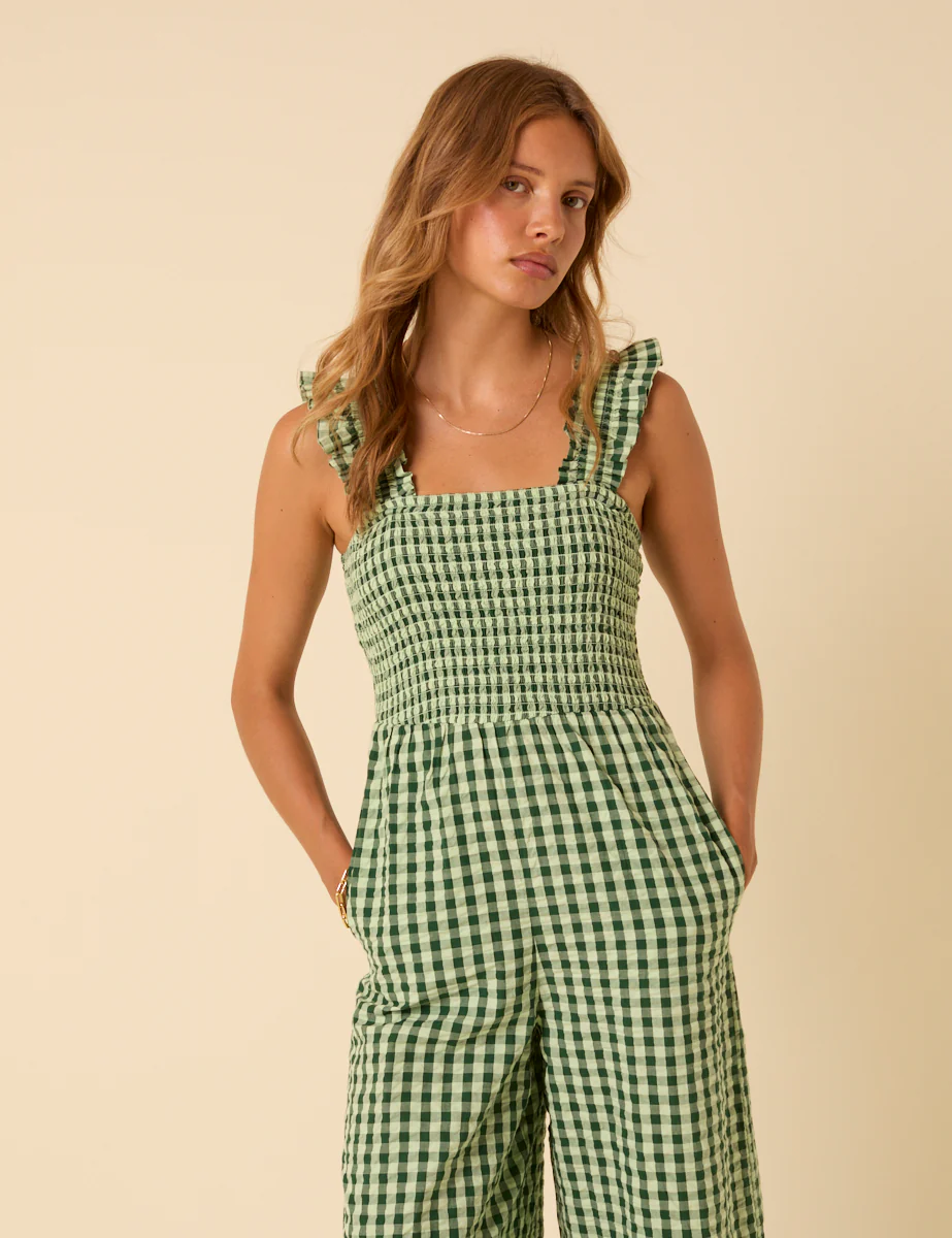 Green Gingham Maya Jumpsuit - Image 4