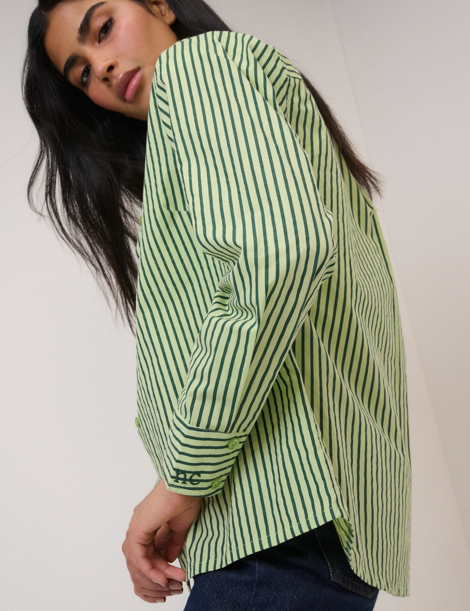 Green Pinstripe Shirt - Image 2