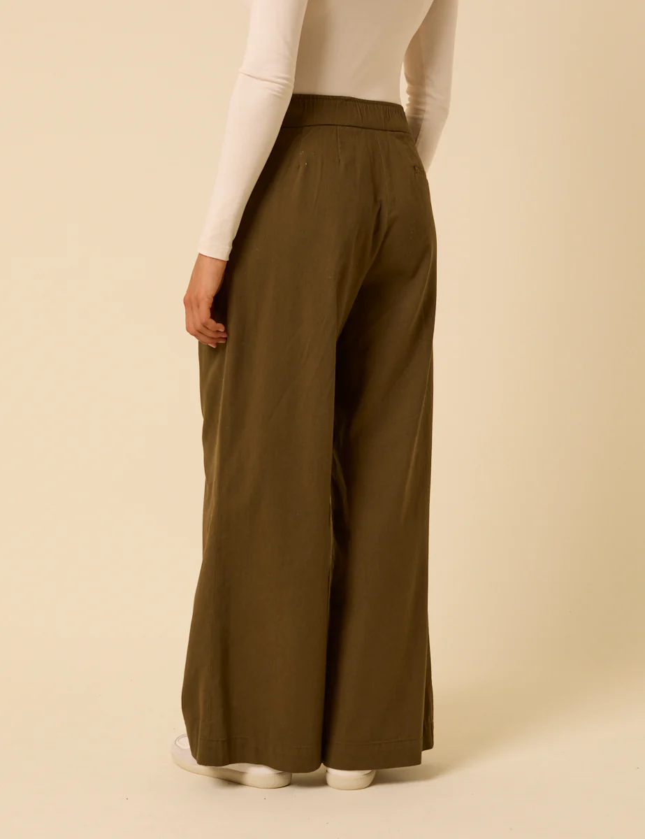 Green Pleated High-Waisted Trousers - Image 5