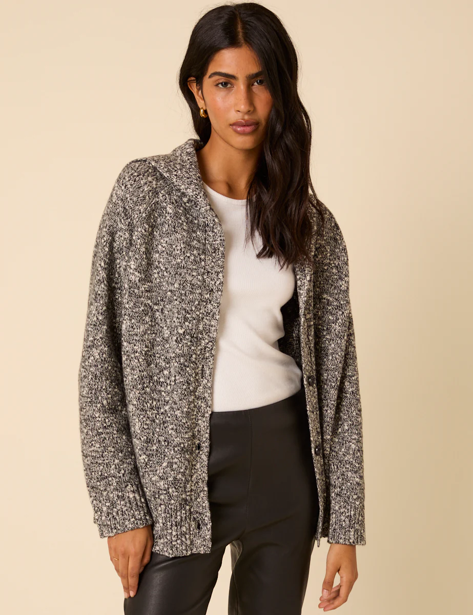 Grey And White Sailor Collar Wool-blend Jumper - Image 4