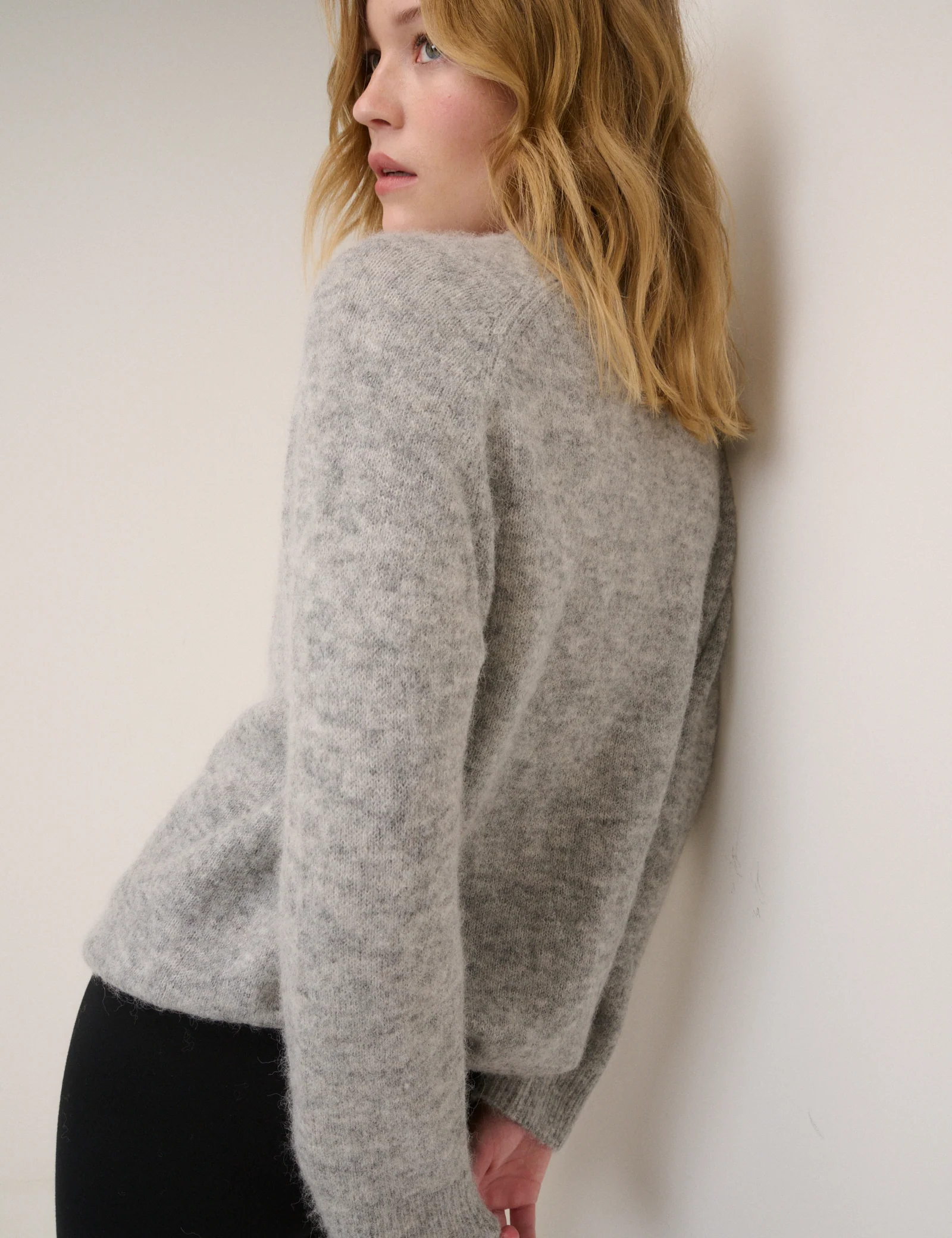 Grey Oversized Scarf Jumper - Image 4