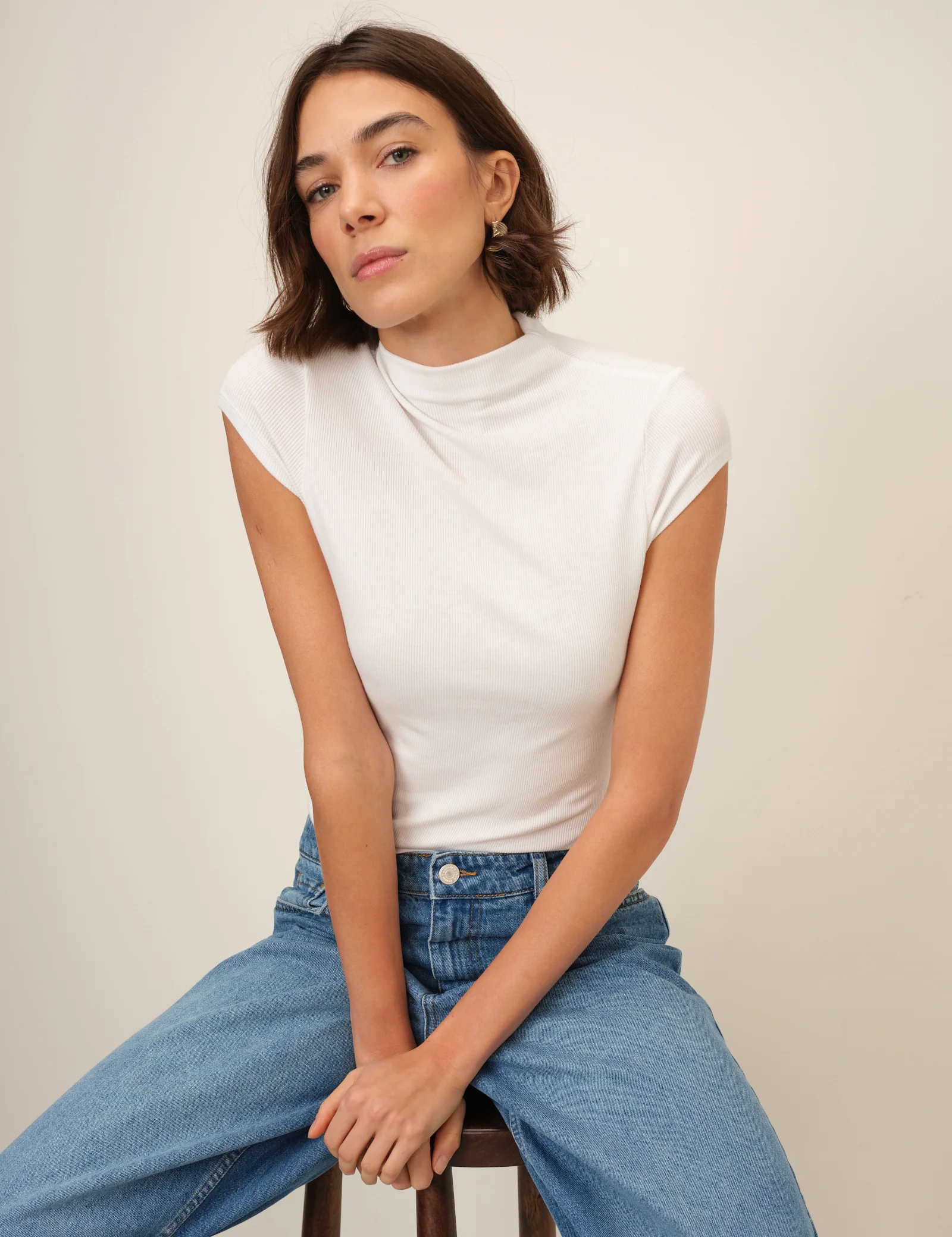 White High Neck Top - Image 3