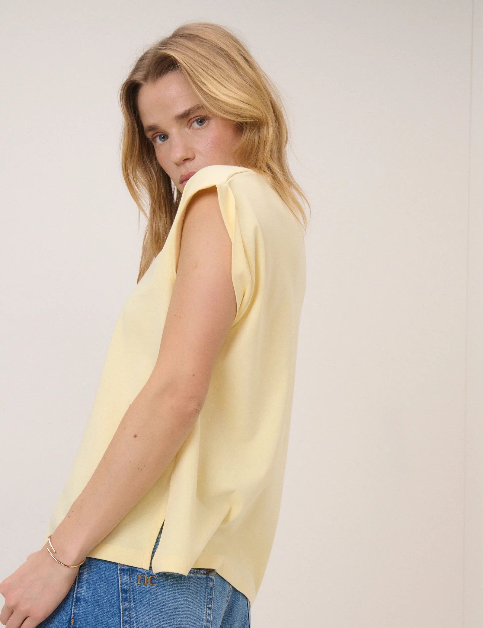 Yellow Cap Sleeve T-Shirt - Image 5