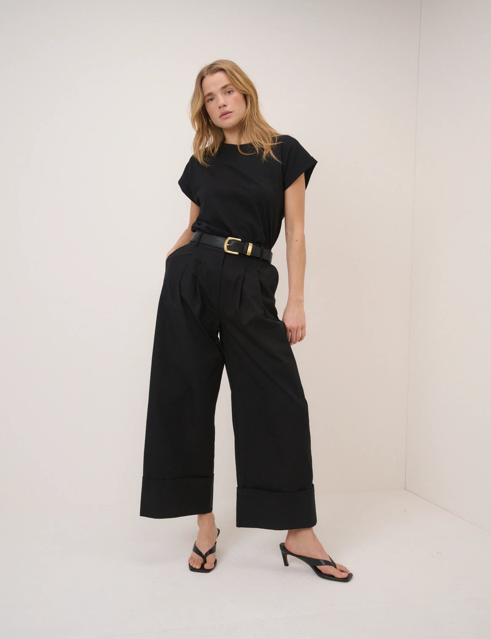Black Cap Sleeve T-Shirt - Image 3