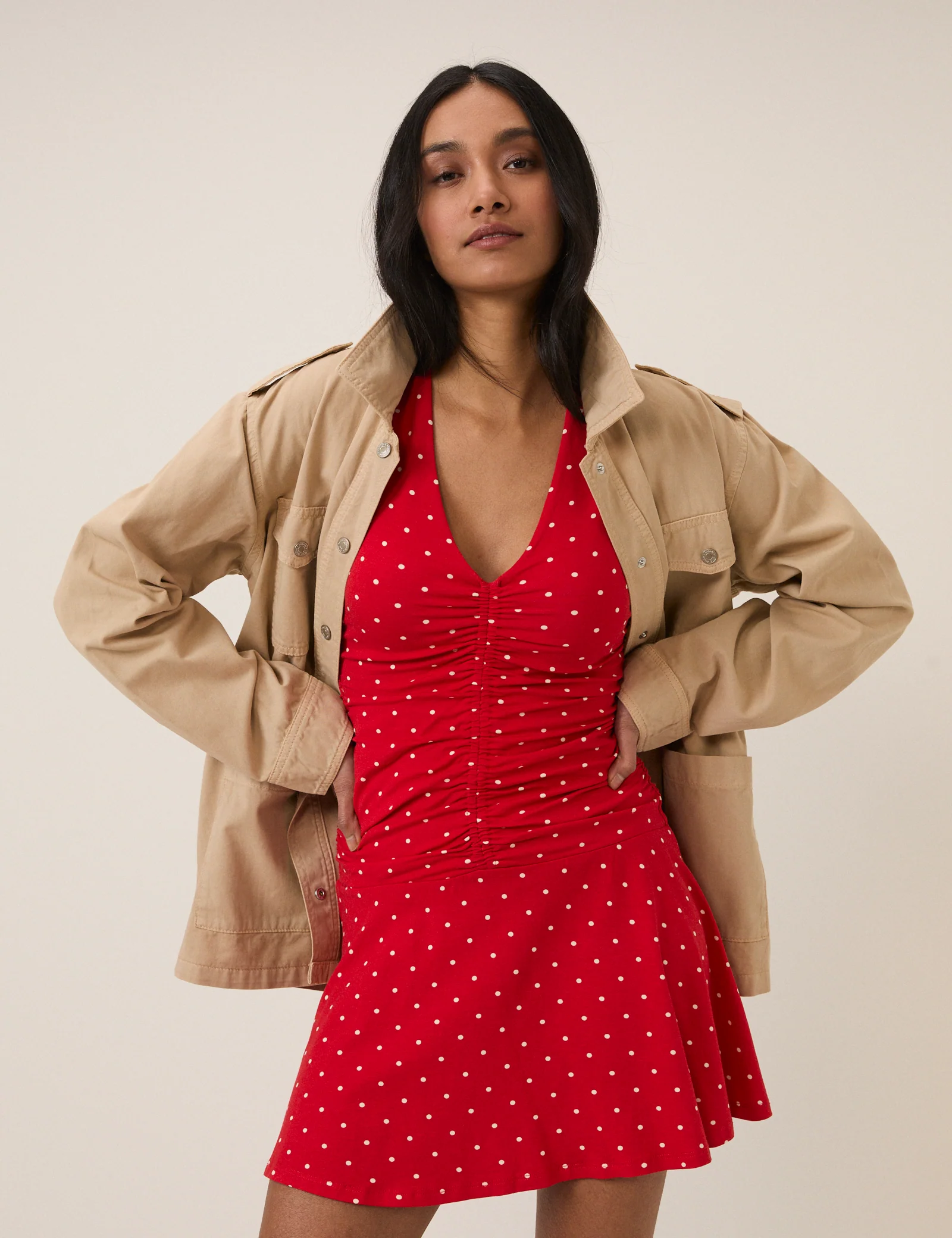 Red Polka Dot Harley Jersey Mini Dress