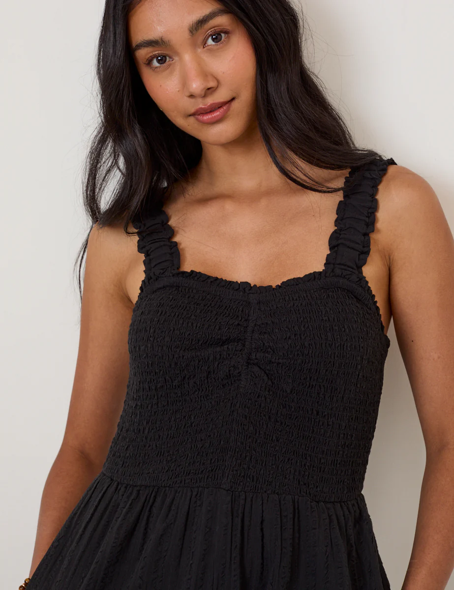 Black Shirred Jumpsuit - Image 4