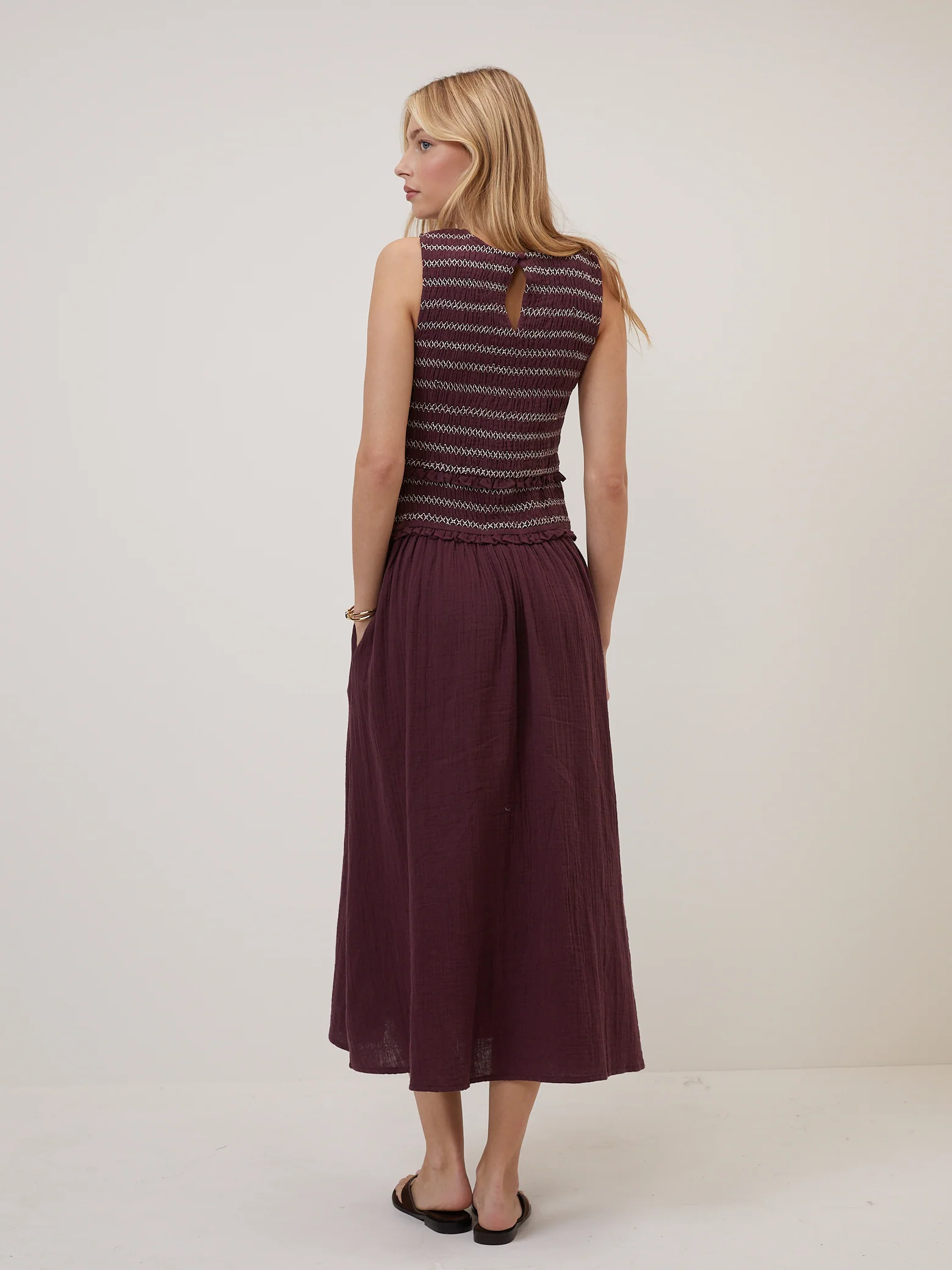 Purple Ruched Ingrid Midi Dress - Image 6