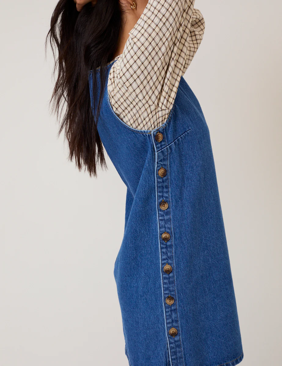 Izzie Pinny Denim Mini Dress - Image 5