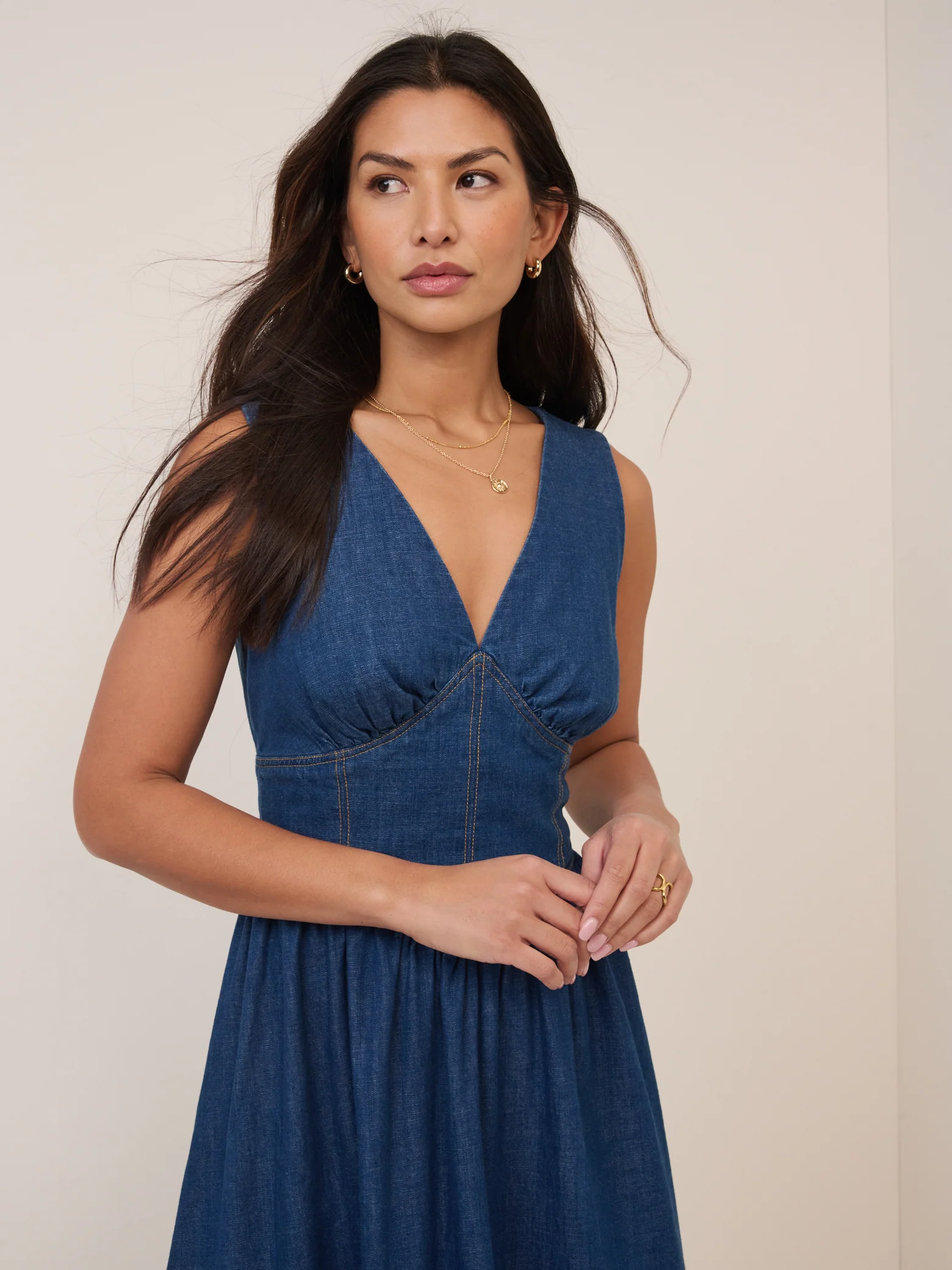 Mid-Wash Jackson Denim Midi Dress - Image 2