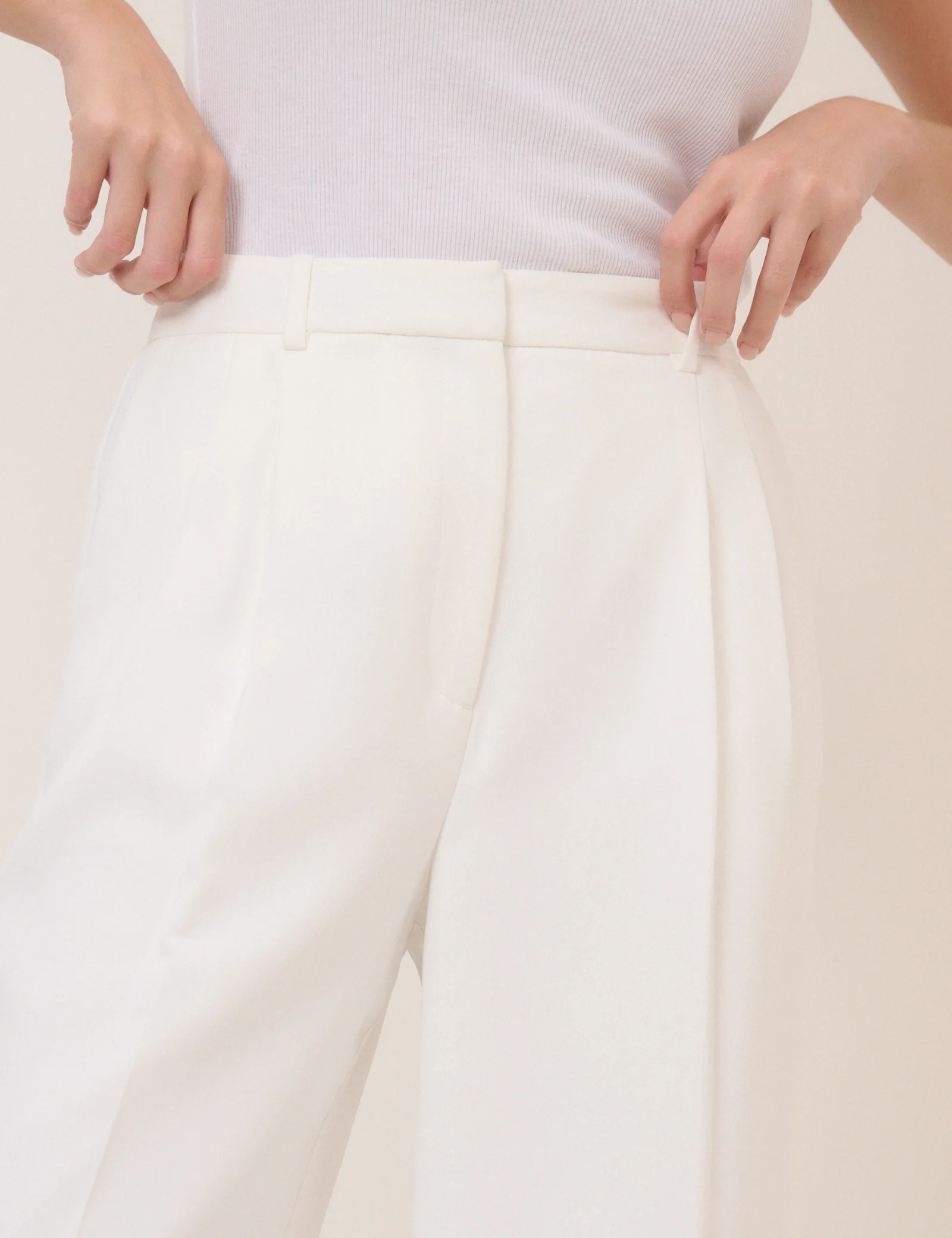 White Wide Leg Jax Crepe Trousers - Image 3