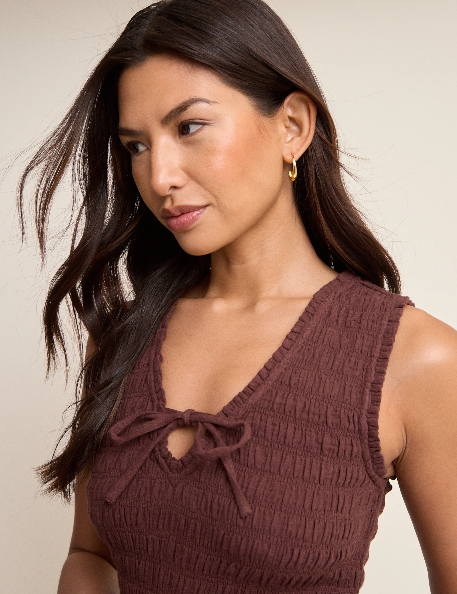 Brown Shirred Jayda Jumpsuit - Image 2