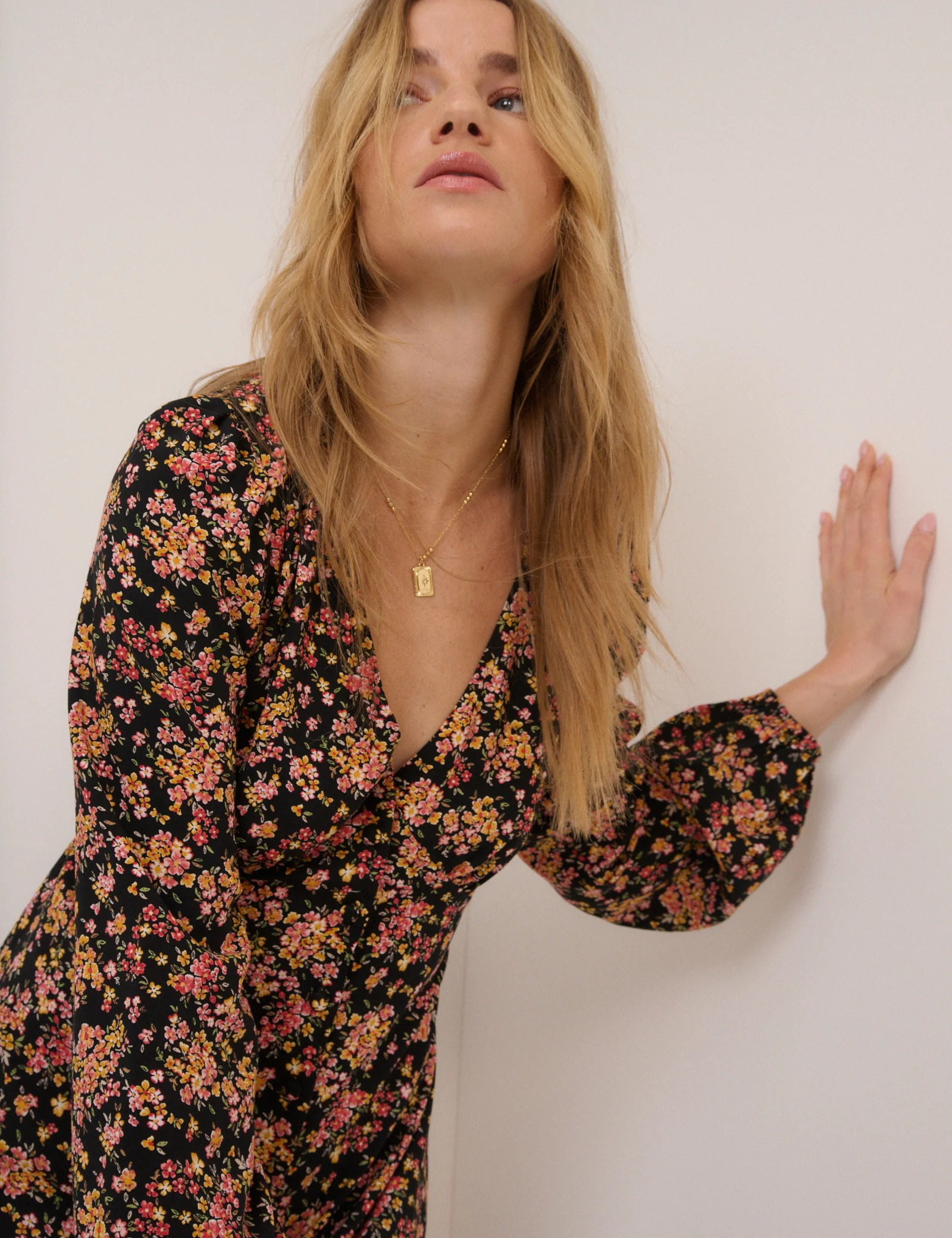 Black Floral Kennedy Midi Dress - Image 3
