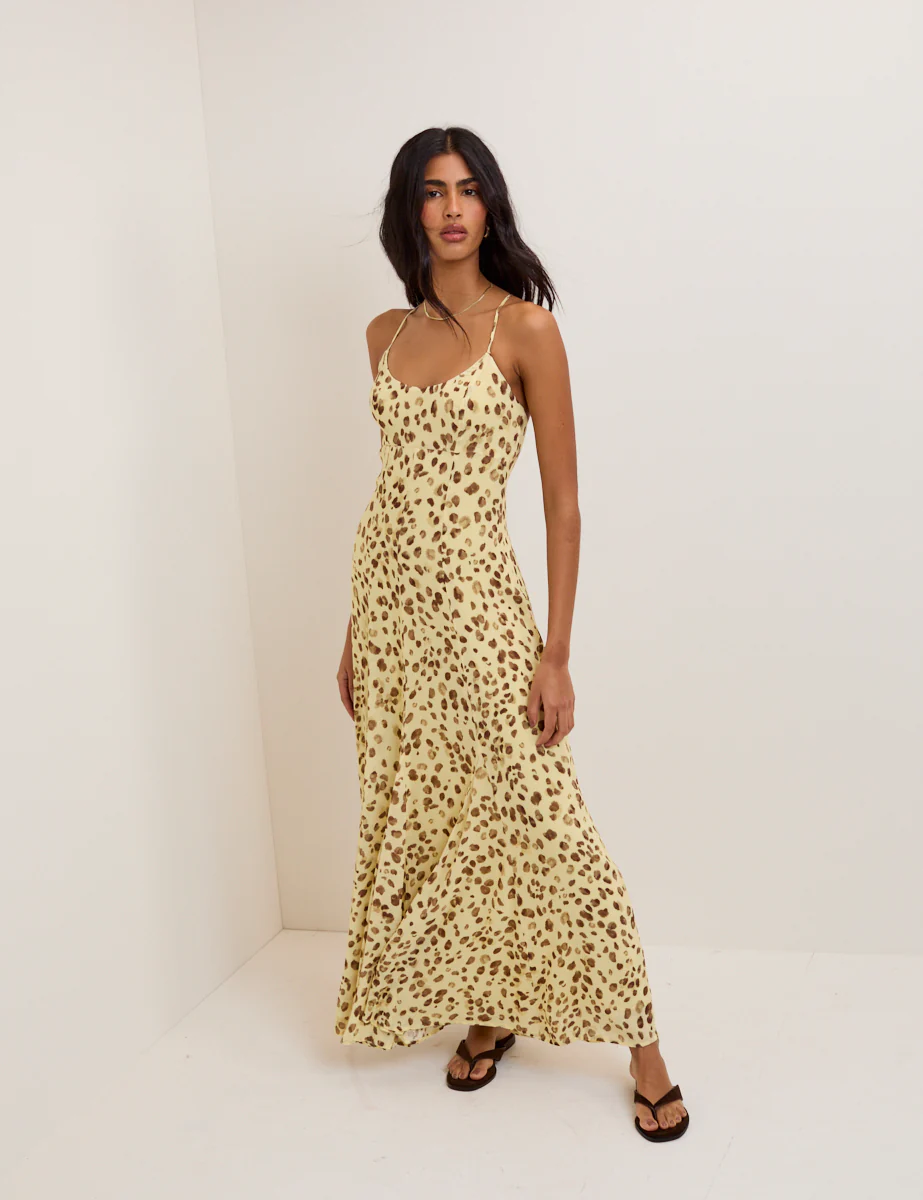 Butter Yellow Leopard Print Kiki Maxi Dress - Image 2