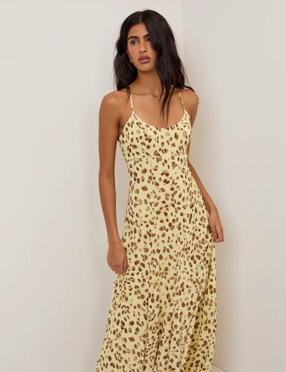 Butter Yellow Leopard Print Kiki Maxi Dress - Image 4