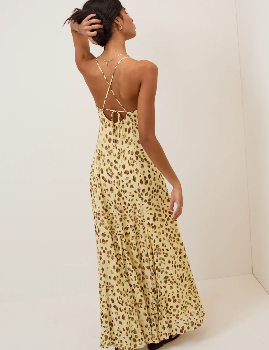 Butter Yellow Leopard Print Kiki Maxi Dress - Image 5