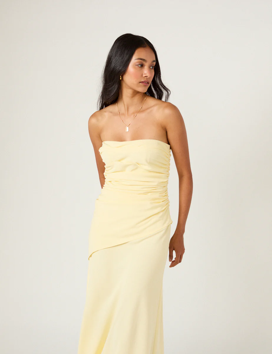 Butter Yellow Bandeau Kiva Maxi Dress - Image 3