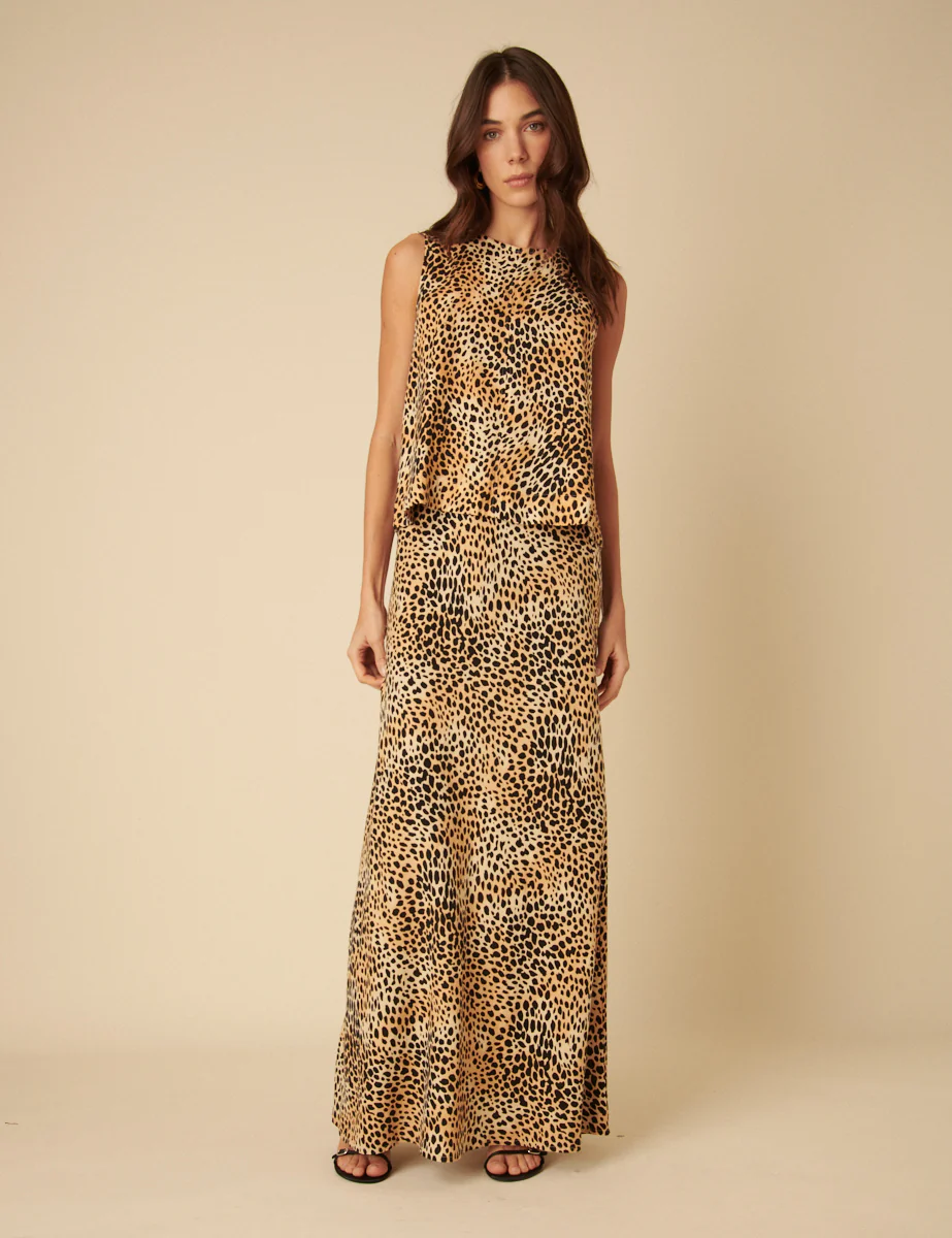 Leopard Linen-Blend Swing Top - Image 4