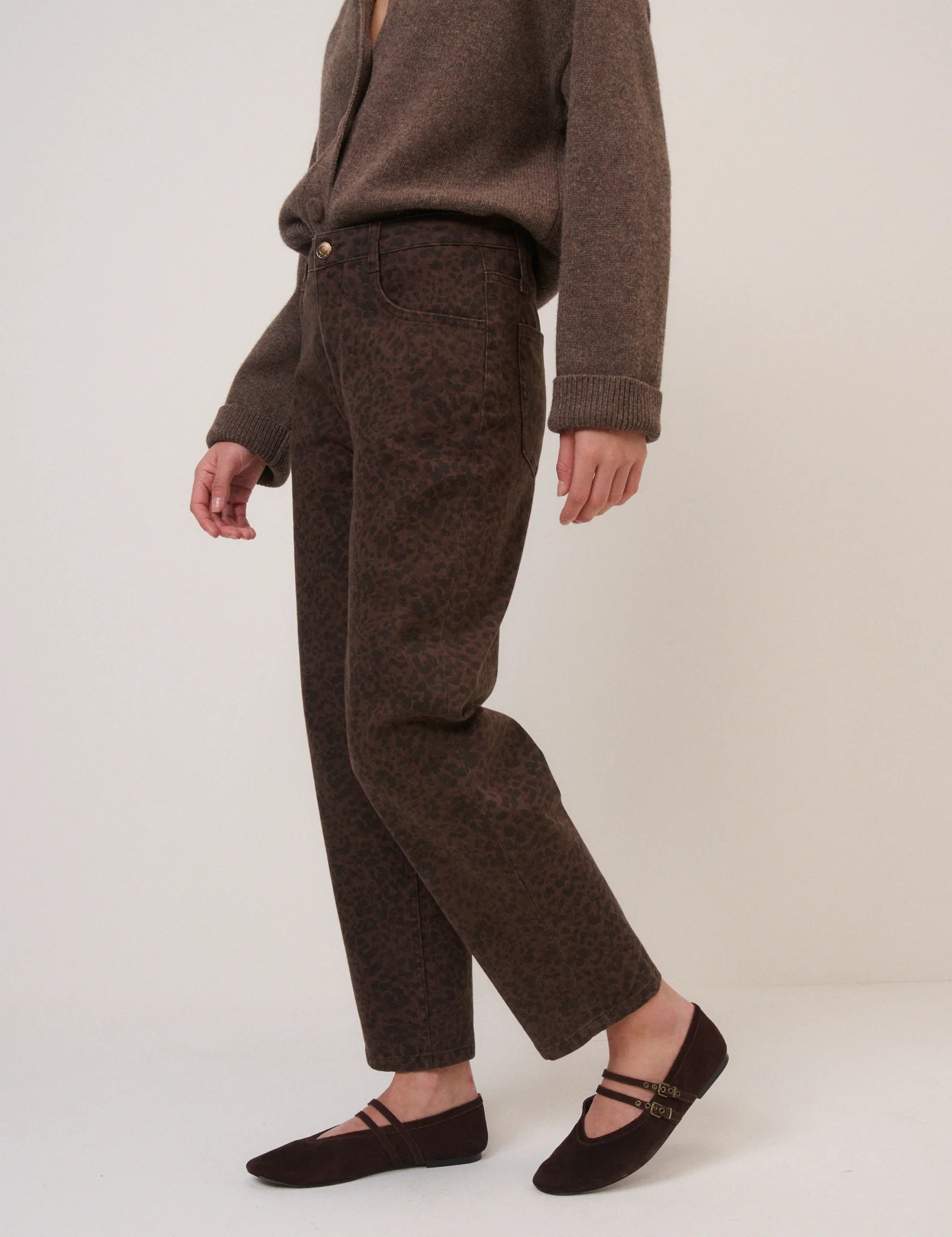 Leopard Print Mid Rise Camden Tapered Jeans - Image 4