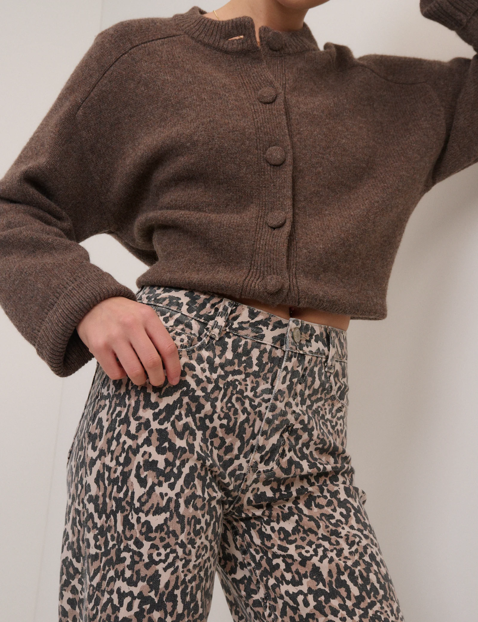 Leopard Print Mid Rise Camden Tapered Jeans - Image 3
